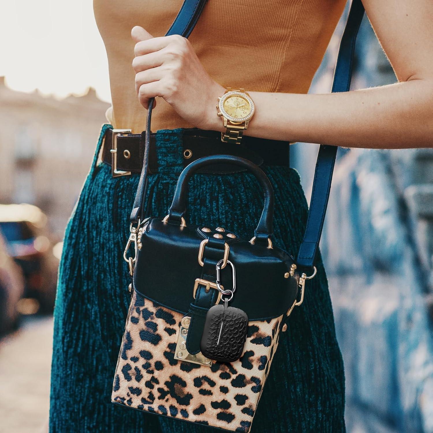 Funda de Silicona DGege para AirPods Pro 2 - Leopardo Negro