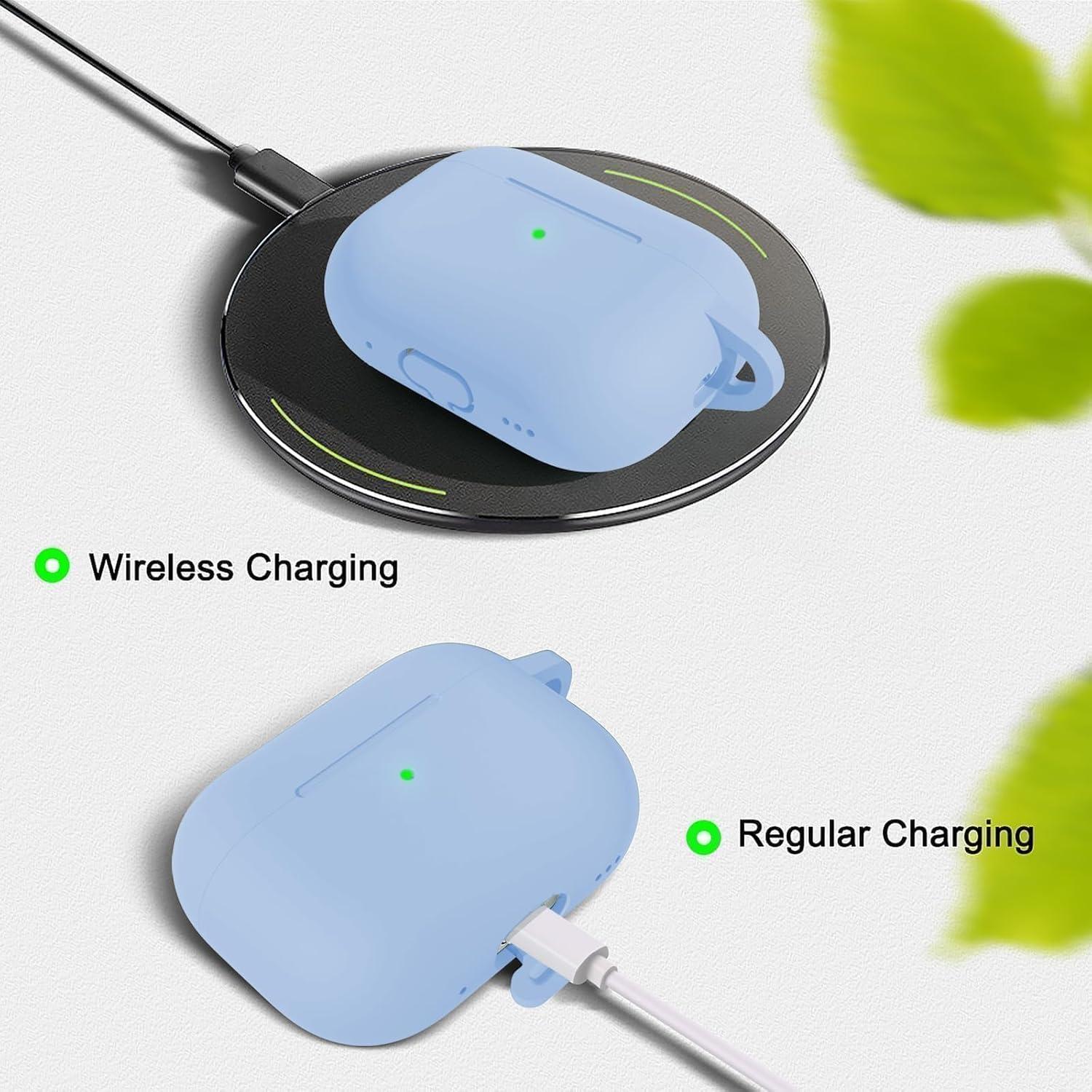 Funda para AirPods Pro 2/1 MOLOPPO Azul Cielo con Llavero