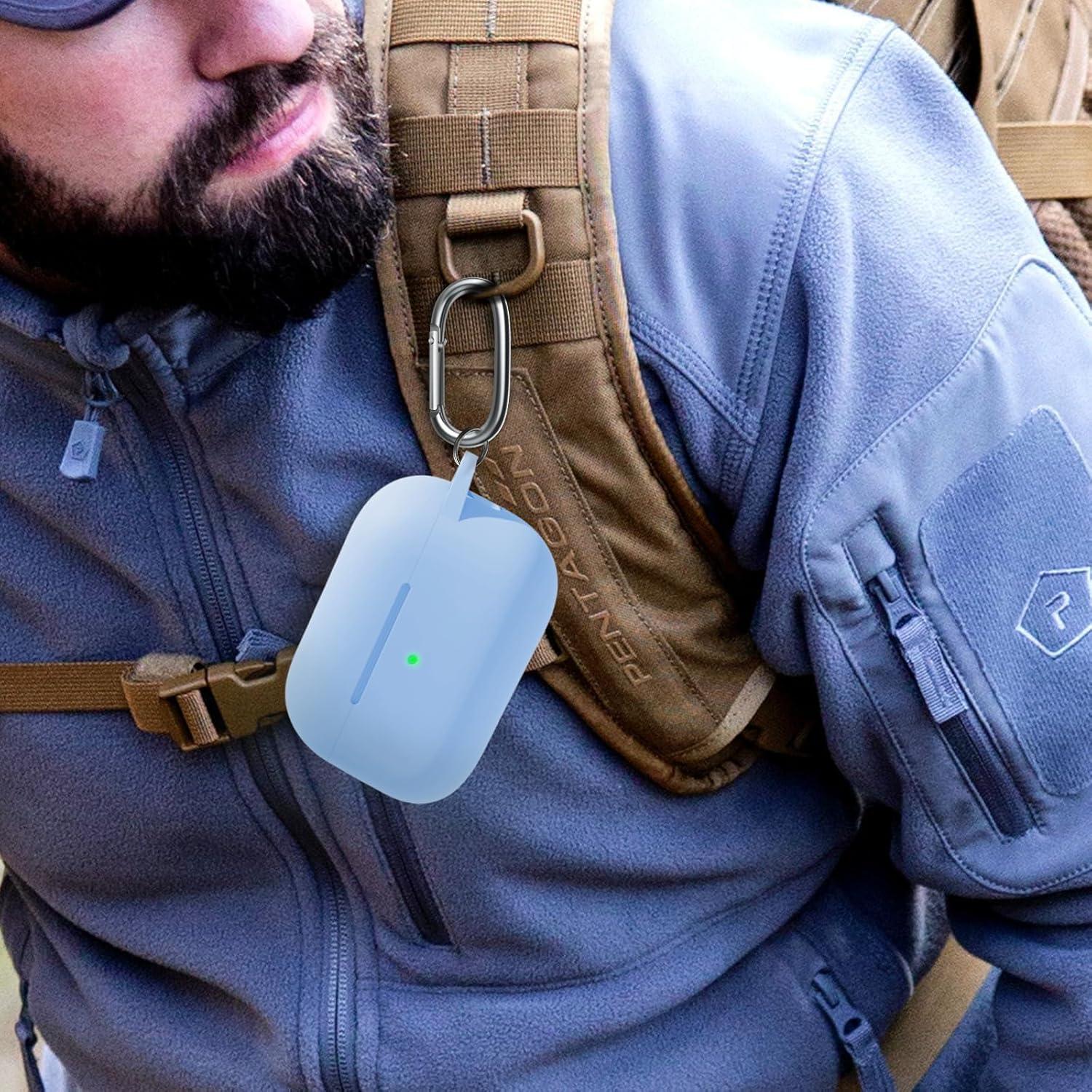 Funda para AirPods Pro 2/1 MOLOPPO Azul Cielo con Llavero