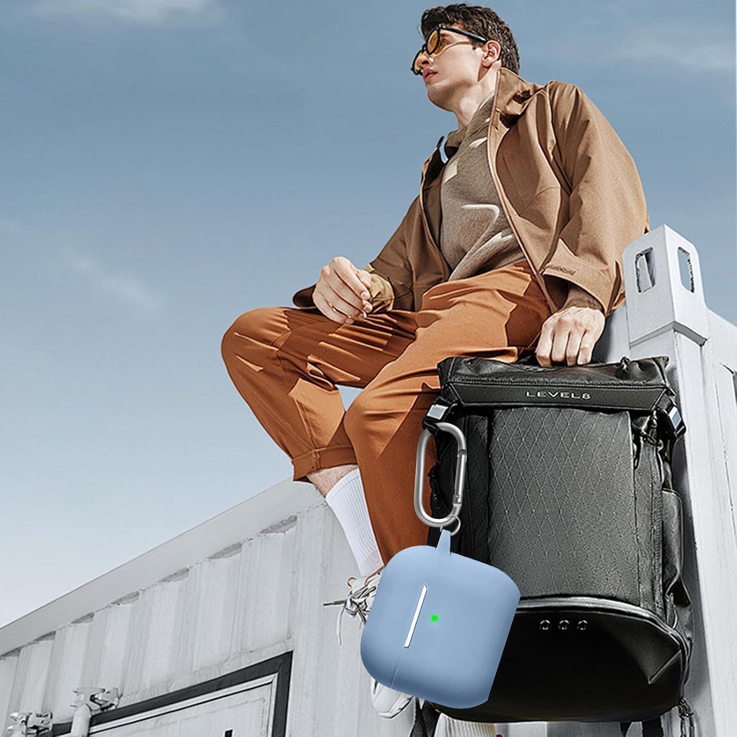 Funda para AirPods Pro 2/1 MOLOPPO Azul Cielo con Llavero