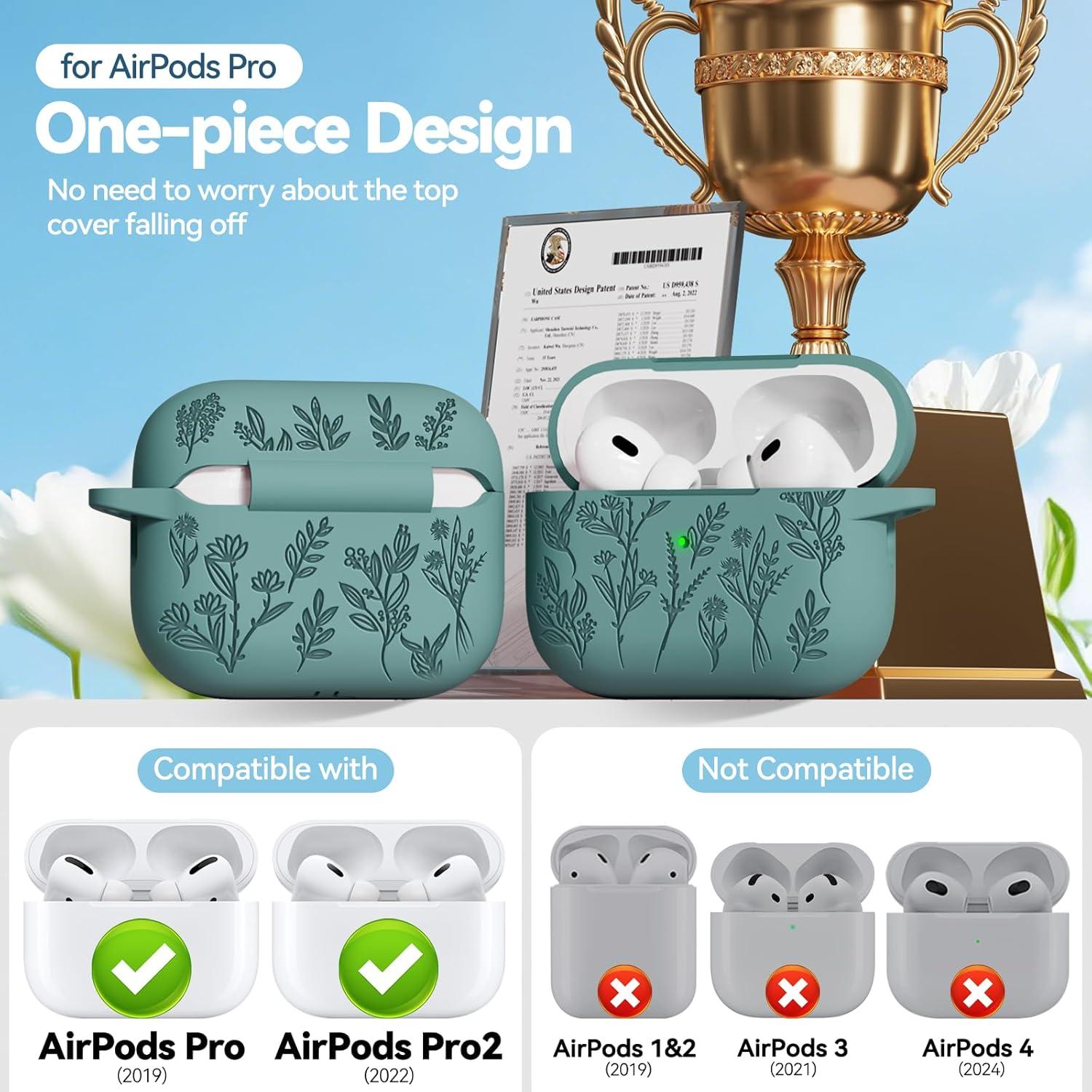Funda protectora Ekoonpft para AirPods Pro 1ª/2ª generación - Verde Pino