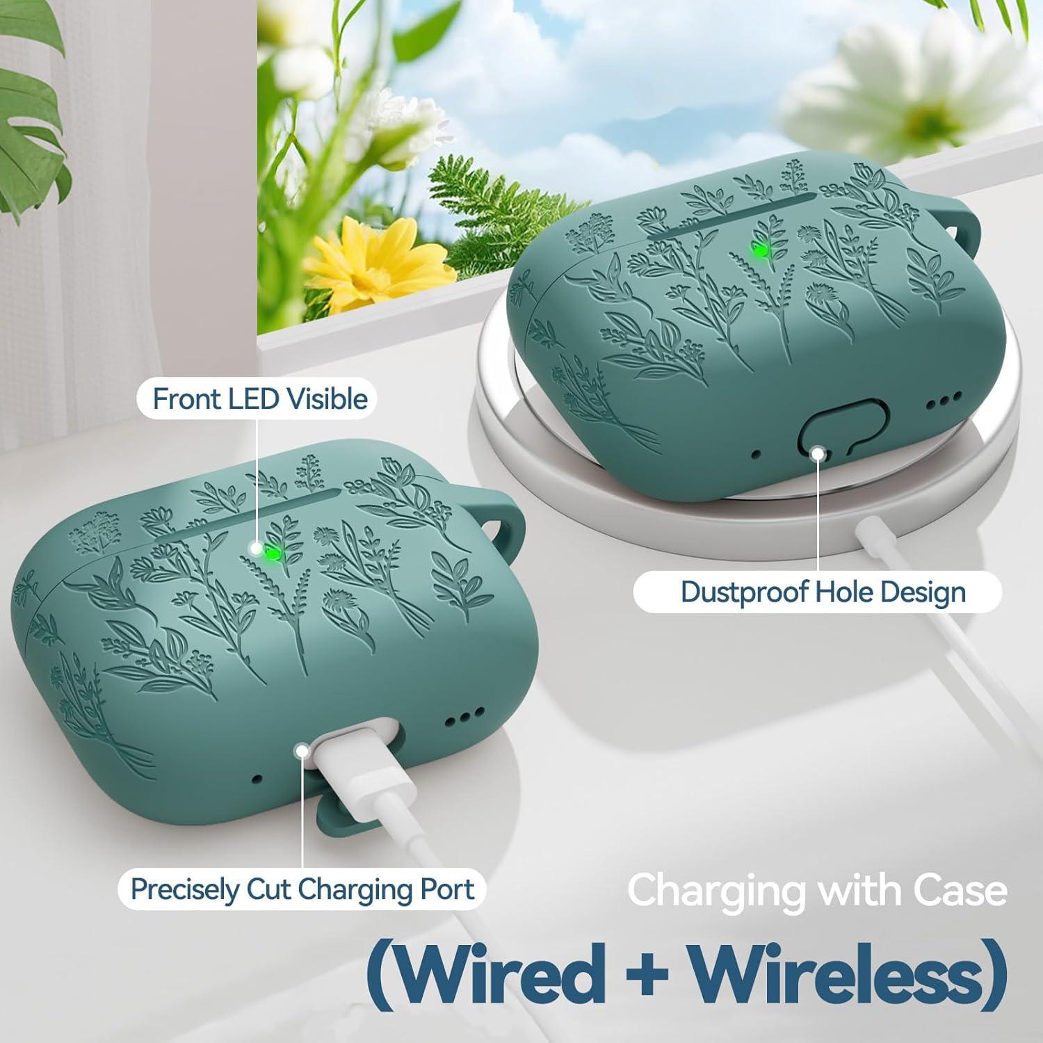 Funda protectora Ekoonpft para AirPods Pro 1ª/2ª generación - Verde Pino