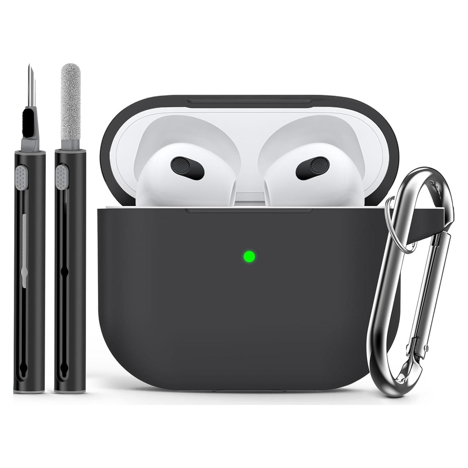 Funda Protectora de Silicona para AirPods 3ra Generación - Negro