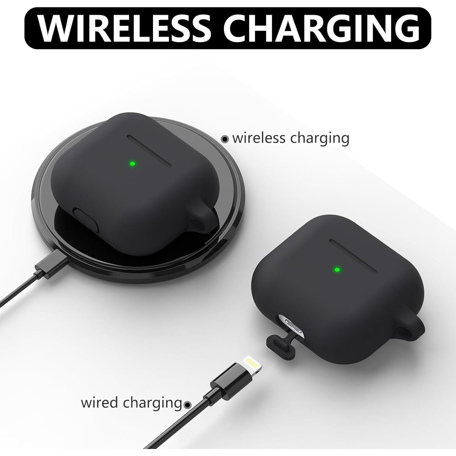 Funda Protectora de Silicona para AirPods 3ra Generación - Negro