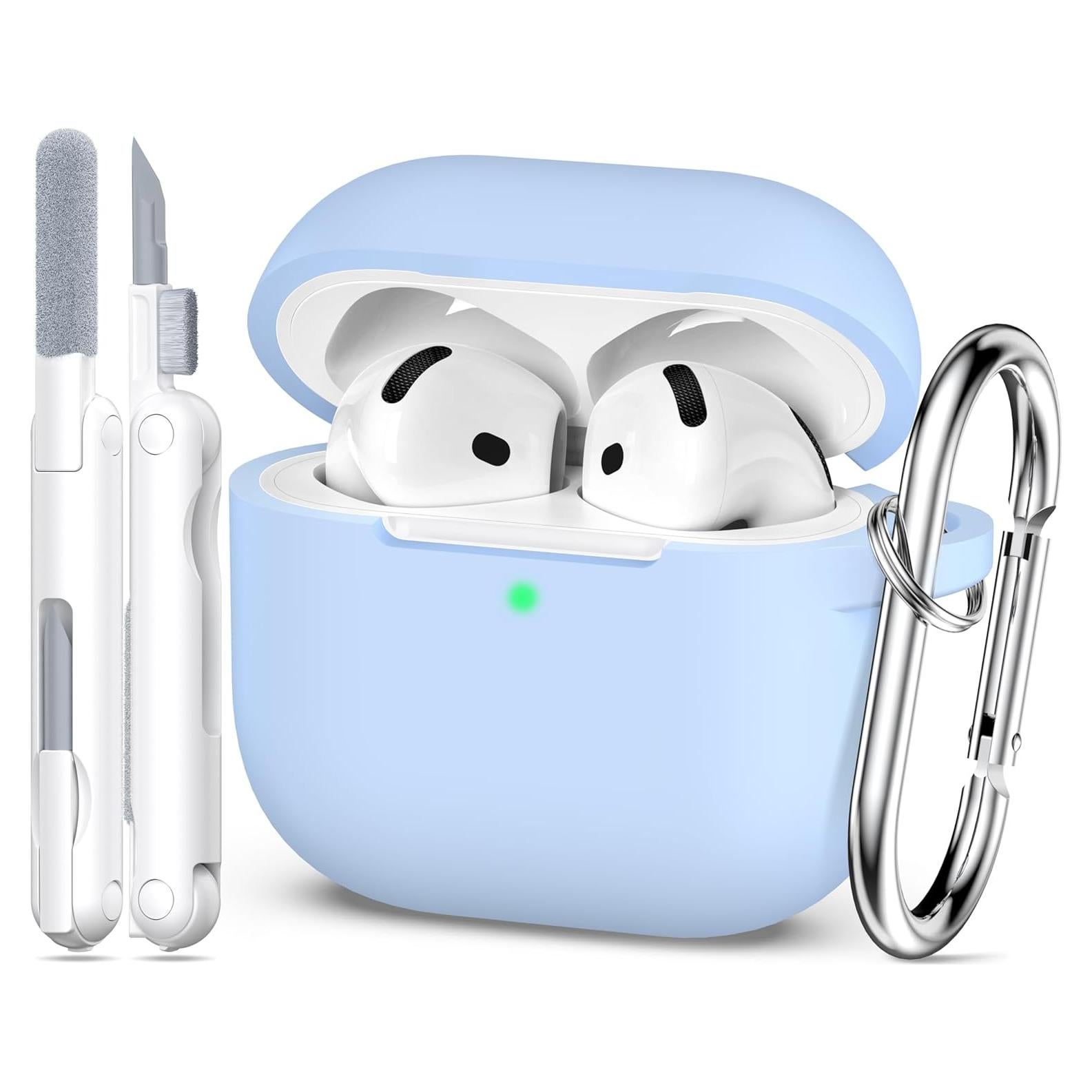 Funda de Silicona para AirPods 4ta Gen MHYALUDO Azul Cielo