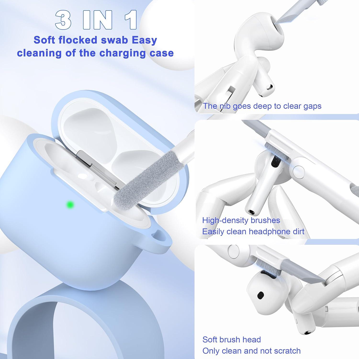 Funda de Silicona para AirPods 4ta Gen MHYALUDO Azul Cielo