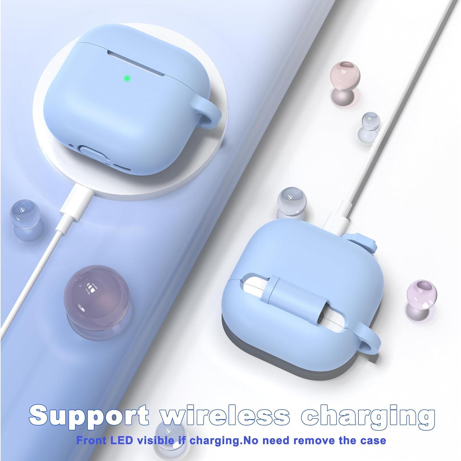 Funda de Silicona para AirPods 4ta Gen MHYALUDO Azul Cielo