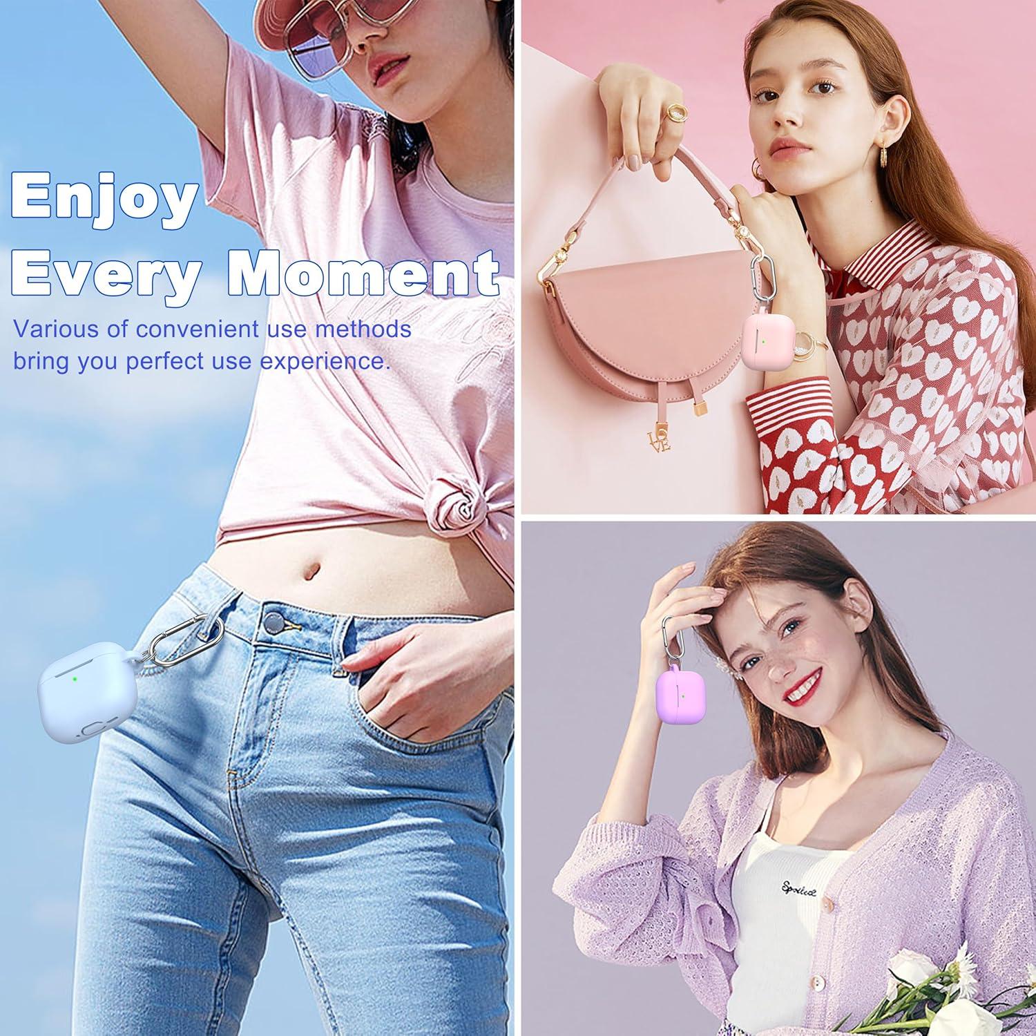 Funda de Silicona para AirPods 4ta Gen MHYALUDO Azul Cielo