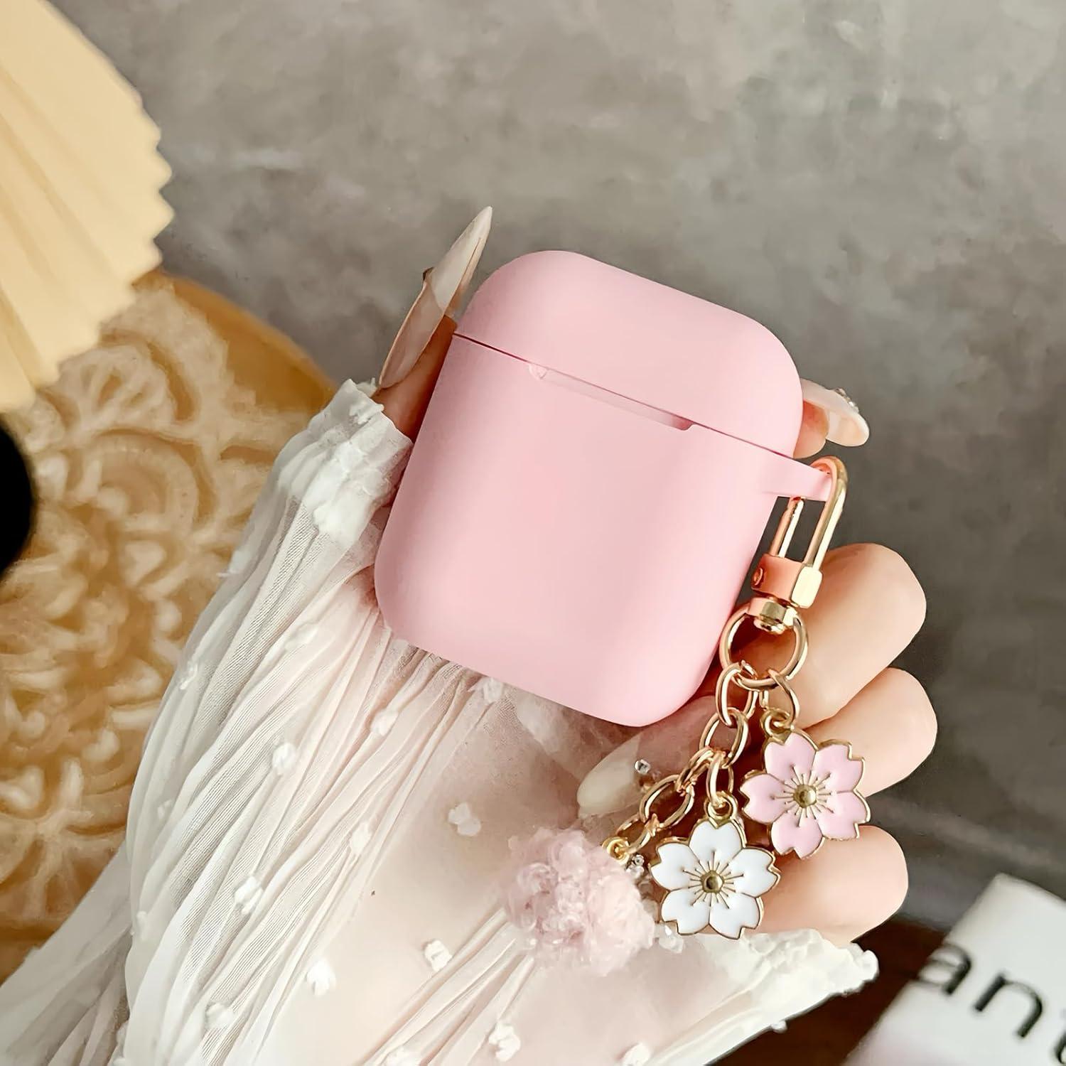 Funda Rosa para AirPods 2/1 GARTOO con Llavero y Kit de Limpieza