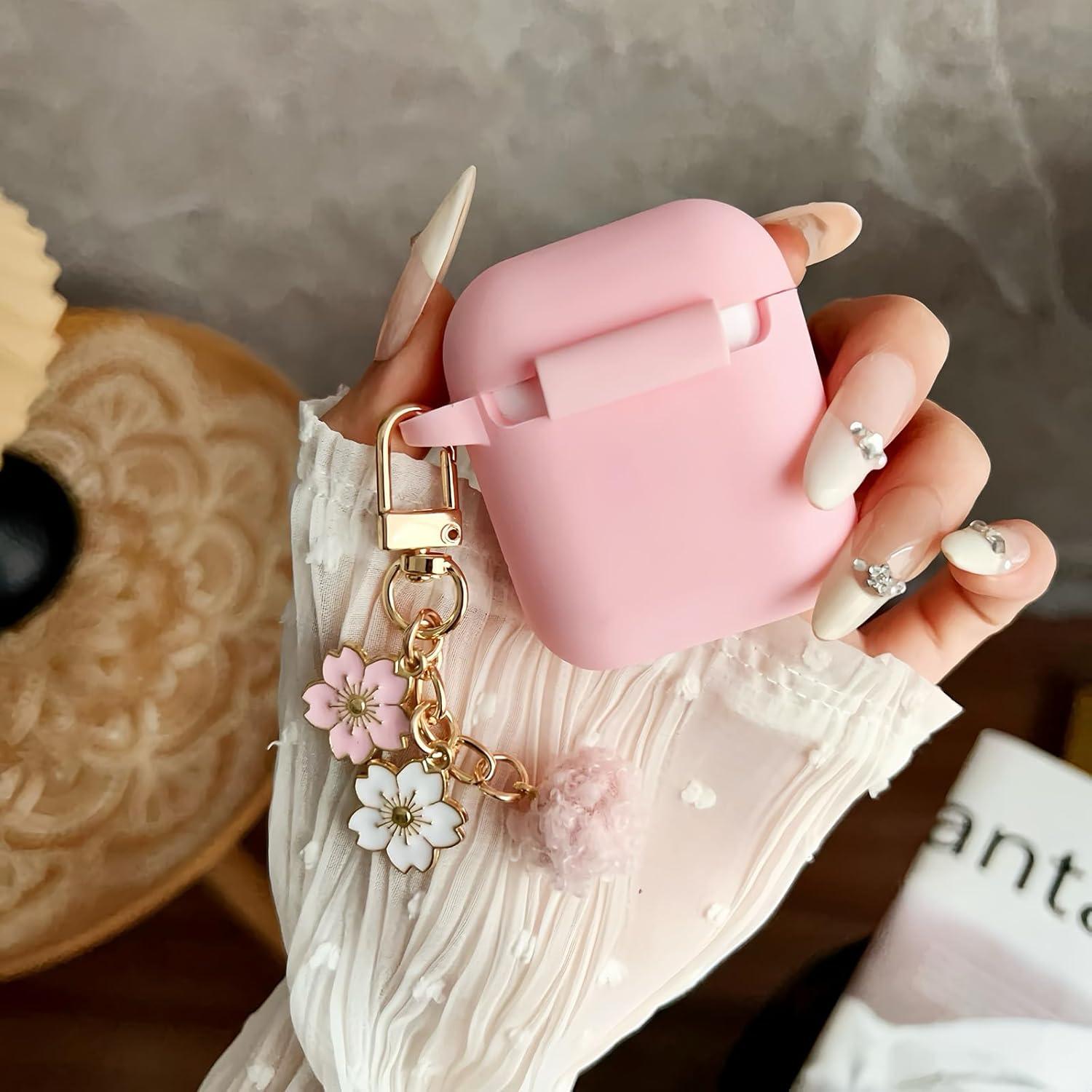 Funda Rosa para AirPods 2/1 GARTOO con Llavero y Kit de Limpieza