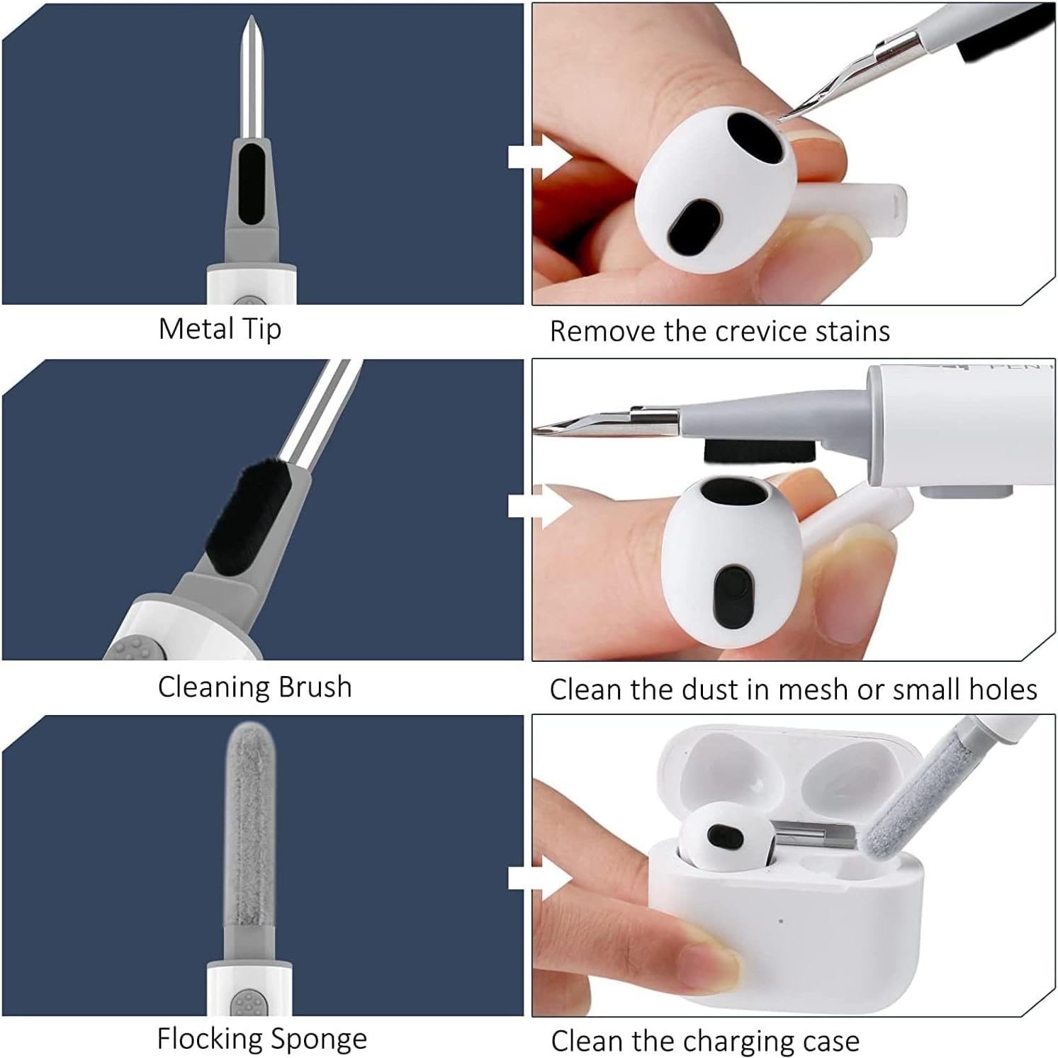 Funda Rosa para AirPods 2/1 GARTOO con Llavero y Kit de Limpieza