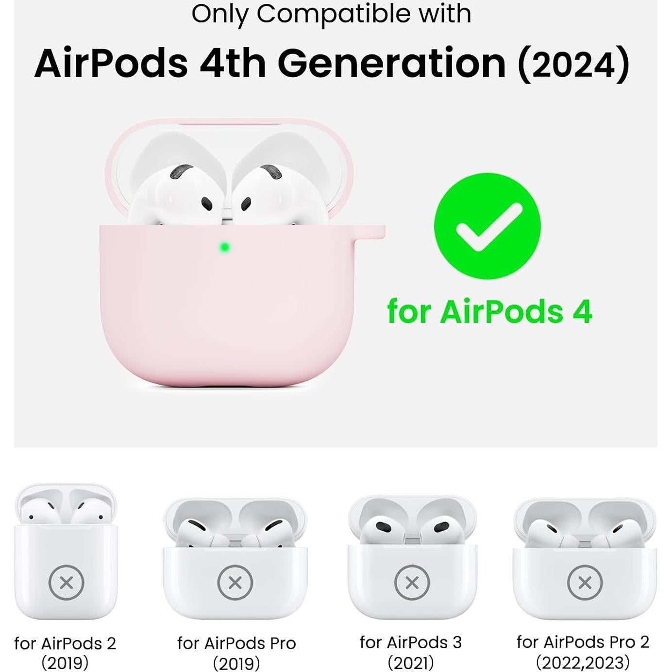 Funda de Silicona ORNARTO para AirPods 4 - Rosa Tiza