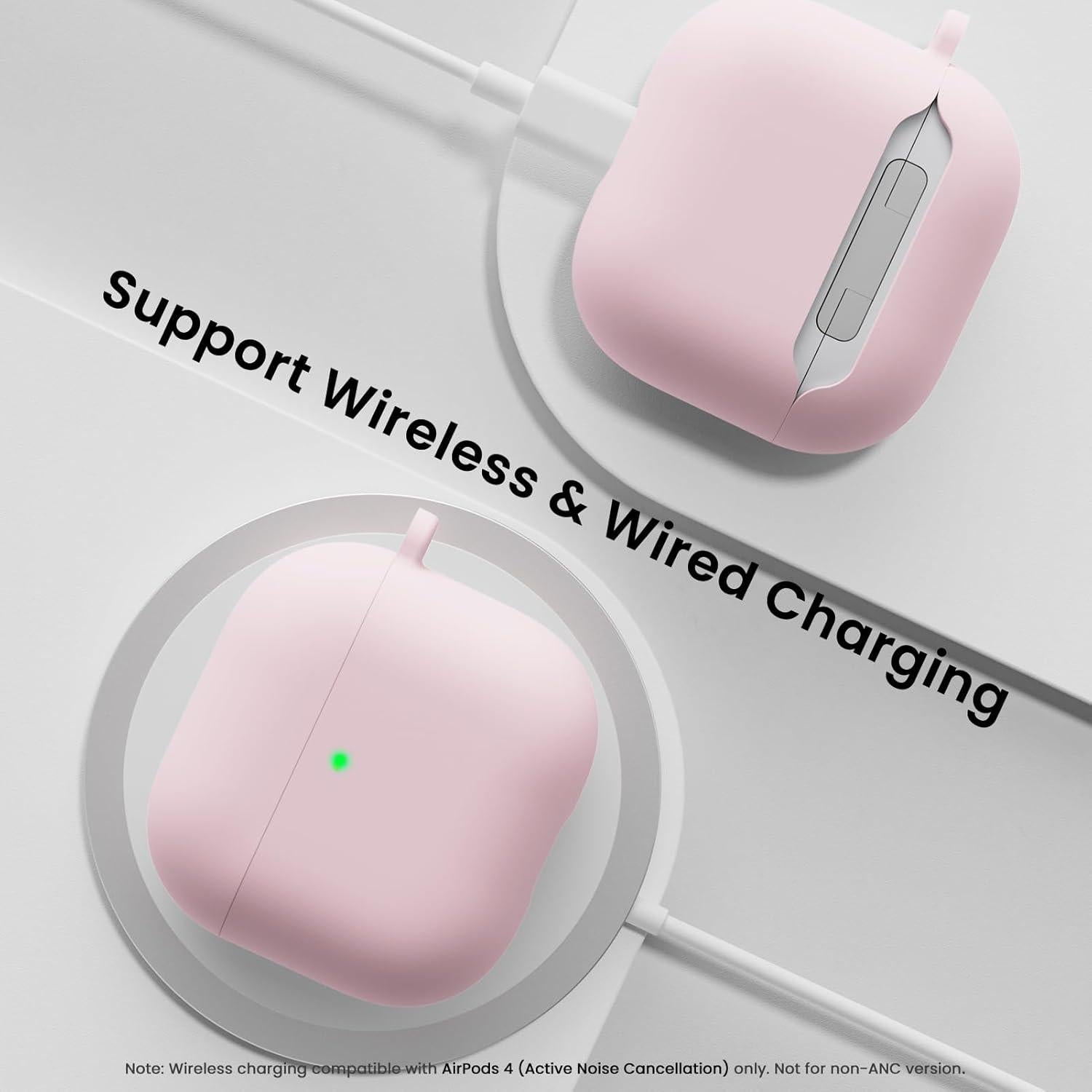 Funda de Silicona ORNARTO para AirPods 4 - Rosa Tiza