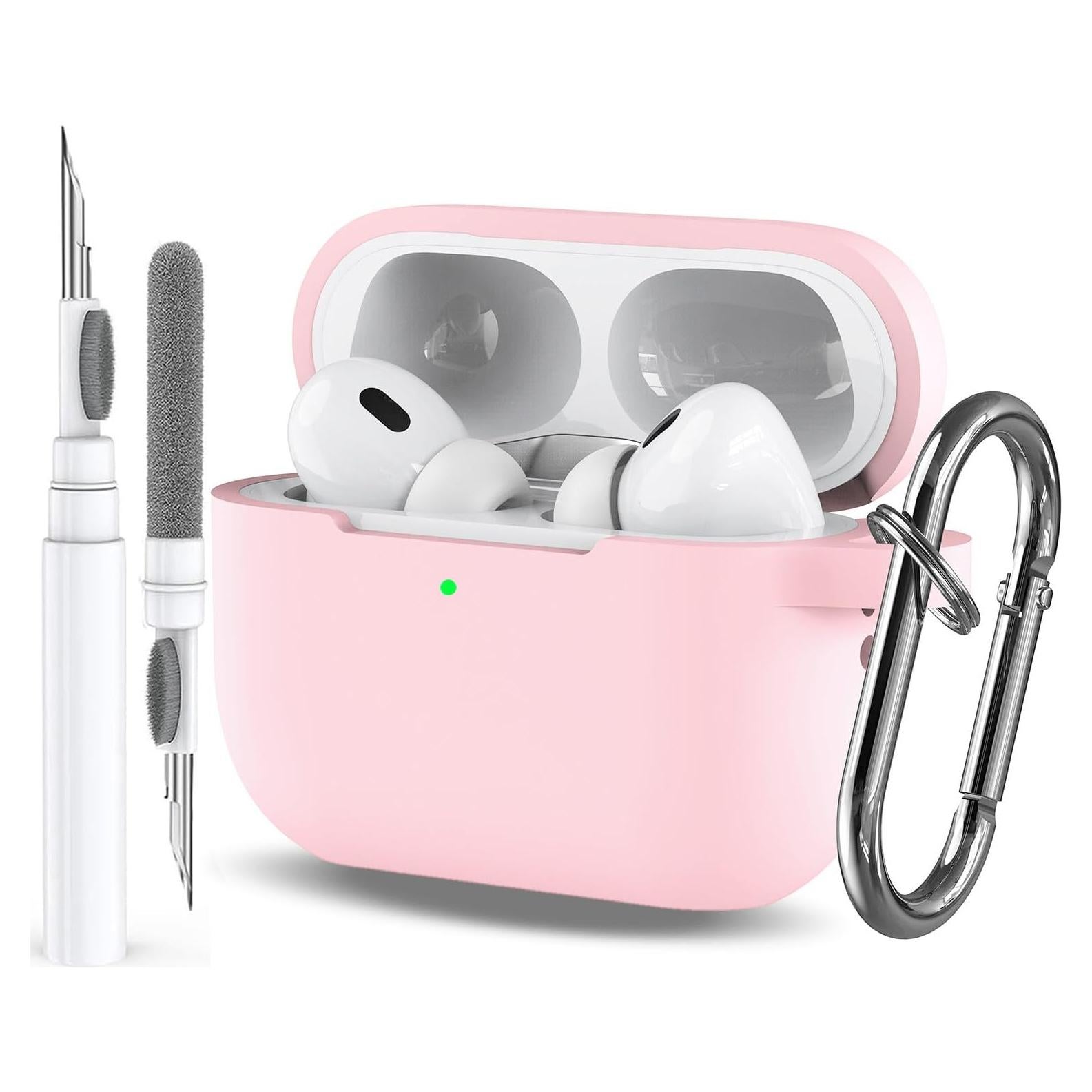 Funda de Silicona Rosa para Airpods Pro 2ª/1ª Gen con Llavero
