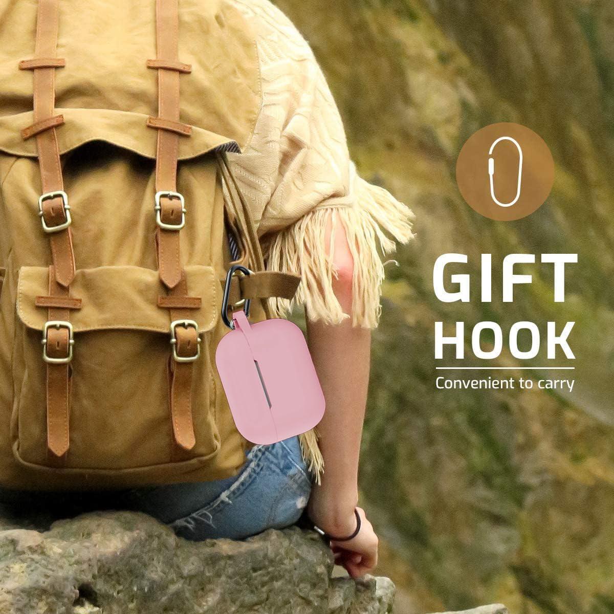 Funda de Silicona Rosa para Airpods Pro 2ª/1ª Gen con Llavero