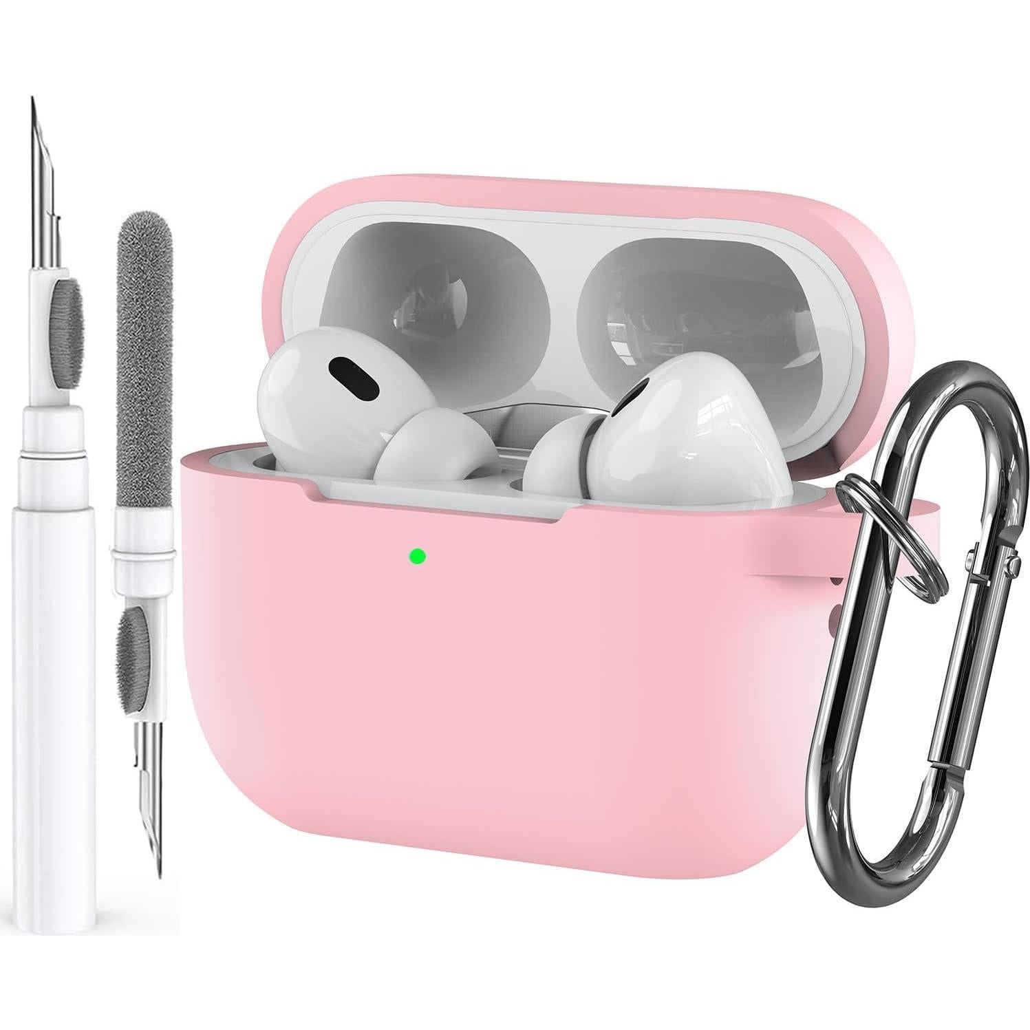 Funda de Silicona Rosa para Airpods Pro 2ª/1ª Gen con Llavero