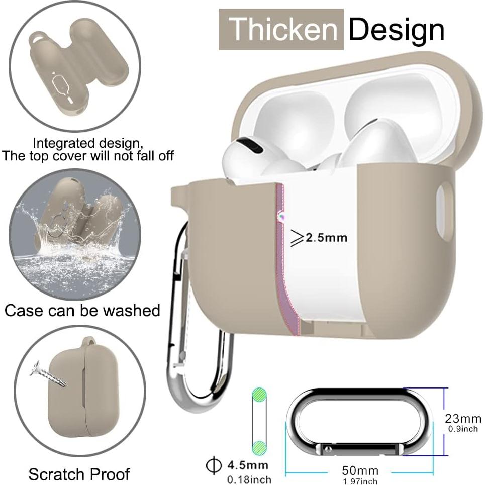 Funda de Silicona para AirPods Pro 2da Gen HOOKMEMO Beige