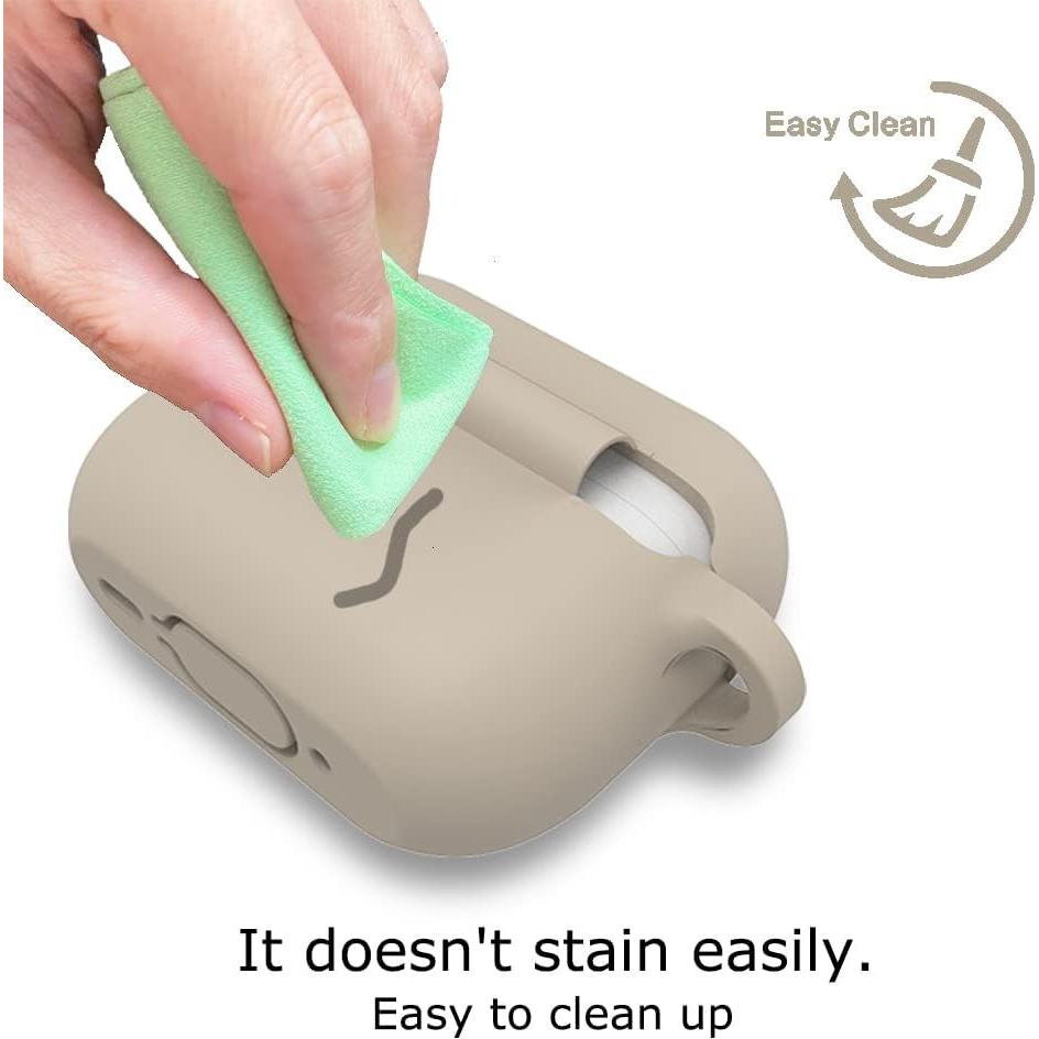 Funda de Silicona para AirPods Pro 2da Gen HOOKMEMO Beige