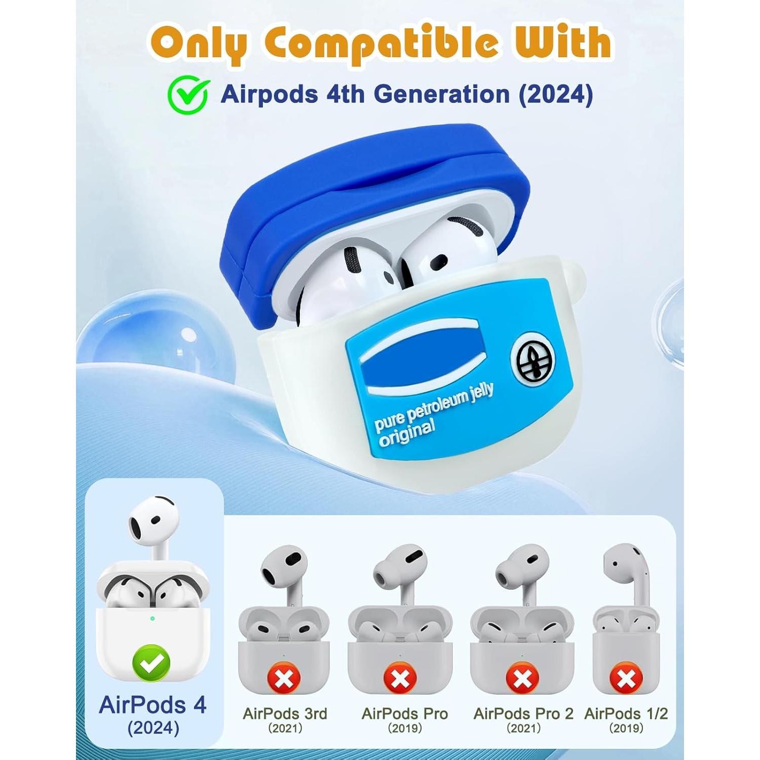 Funda de Silicona Toyuma para AirPods 4 - Diseño Kawaii Azul