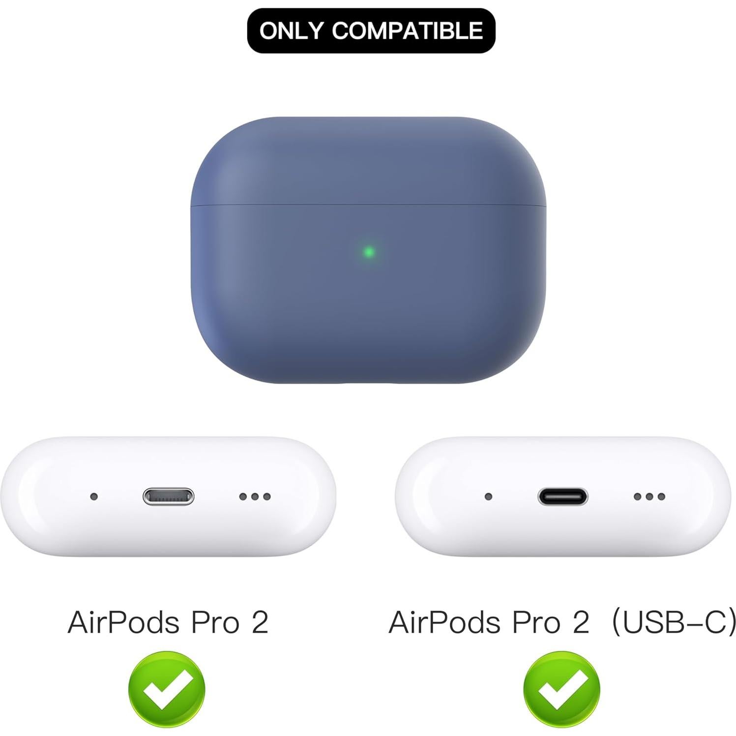 Funda de Silicona Líquida VEIRRW para AirPods Pro 2 - Azul Medianoche