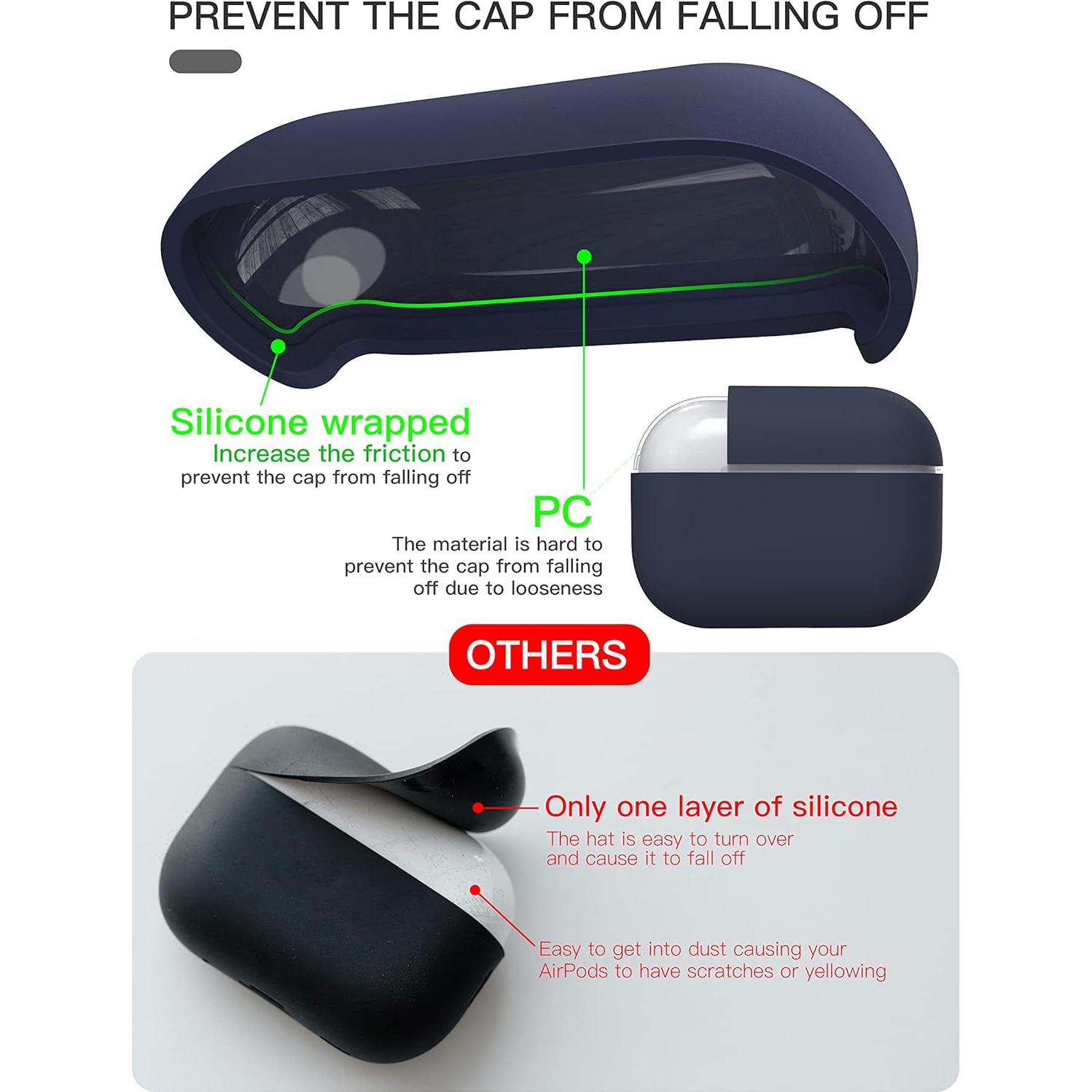 Funda de Silicona Líquida VEIRRW para AirPods Pro 2 - Azul Medianoche