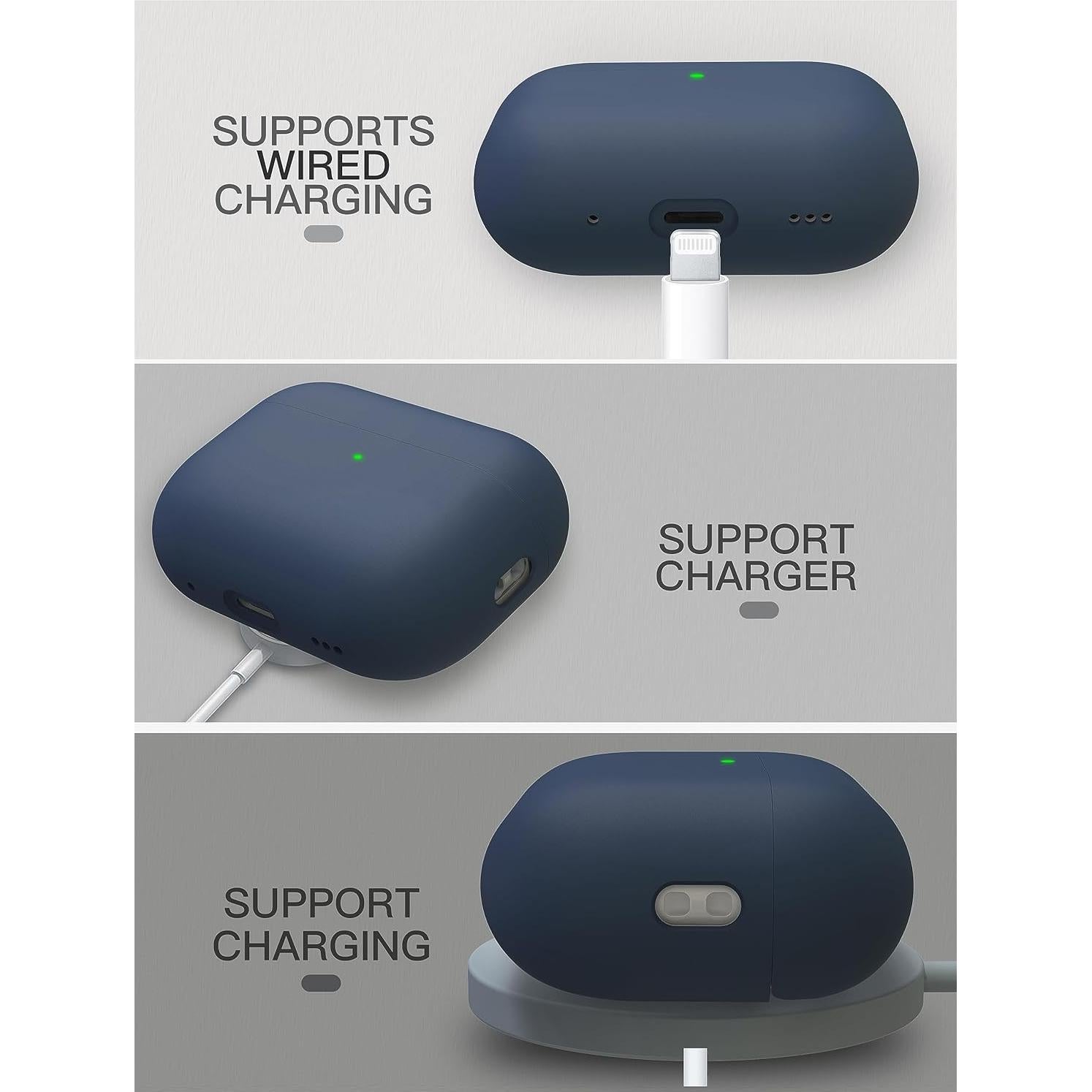 Funda de Silicona Líquida VEIRRW para AirPods Pro 2 - Azul Medianoche