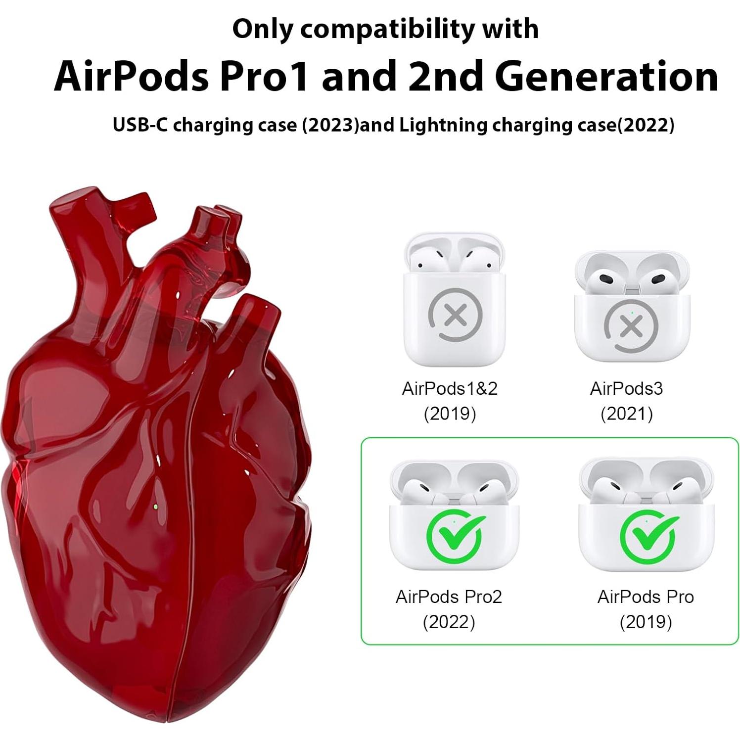 Funda Protectora Silicona Líquida Corazón Rojo para AirPods Pro