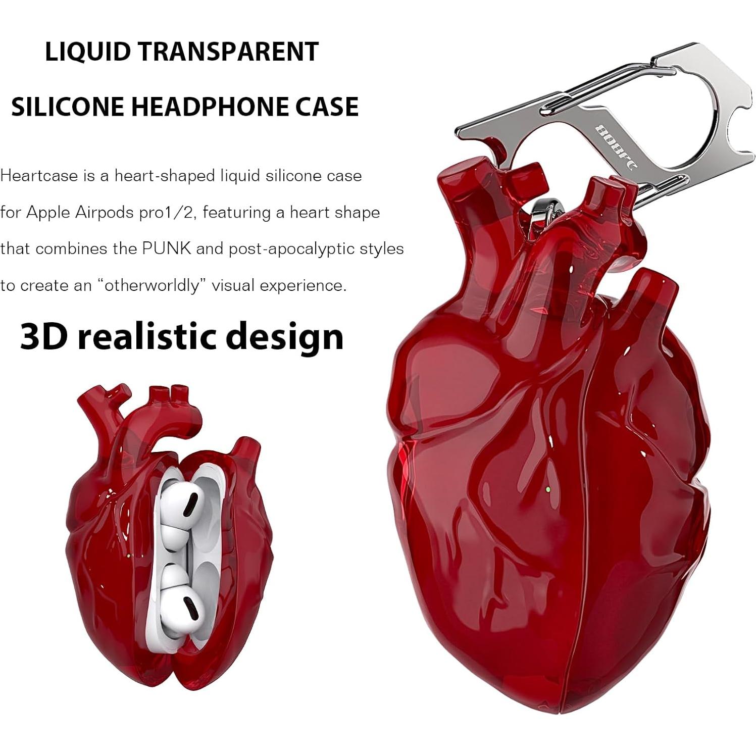 Funda Protectora Silicona Líquida Corazón Rojo para AirPods Pro