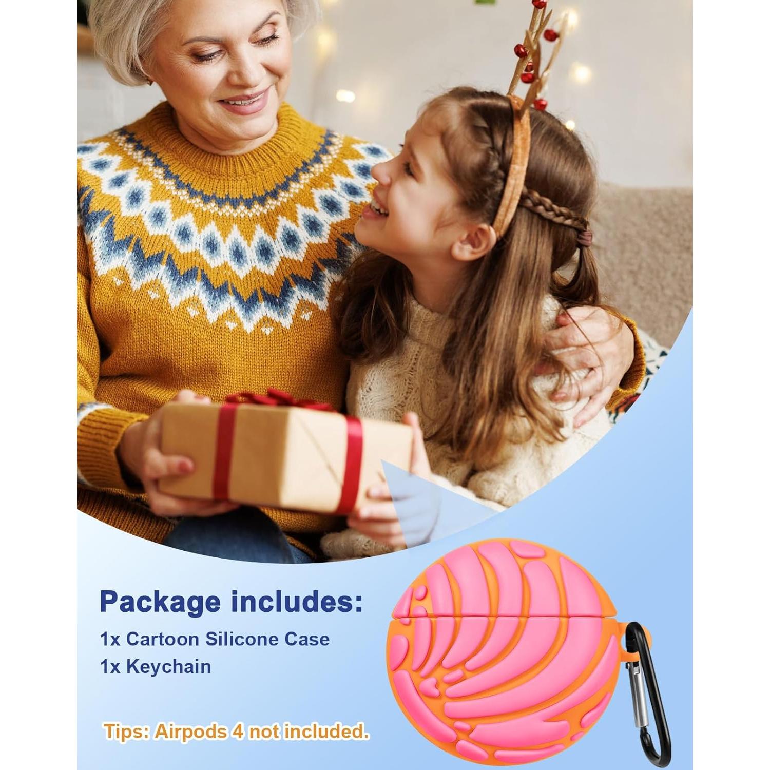 Funda de Silicona Rosa Boaretiu para AirPods 4 - Diseño Kawaii