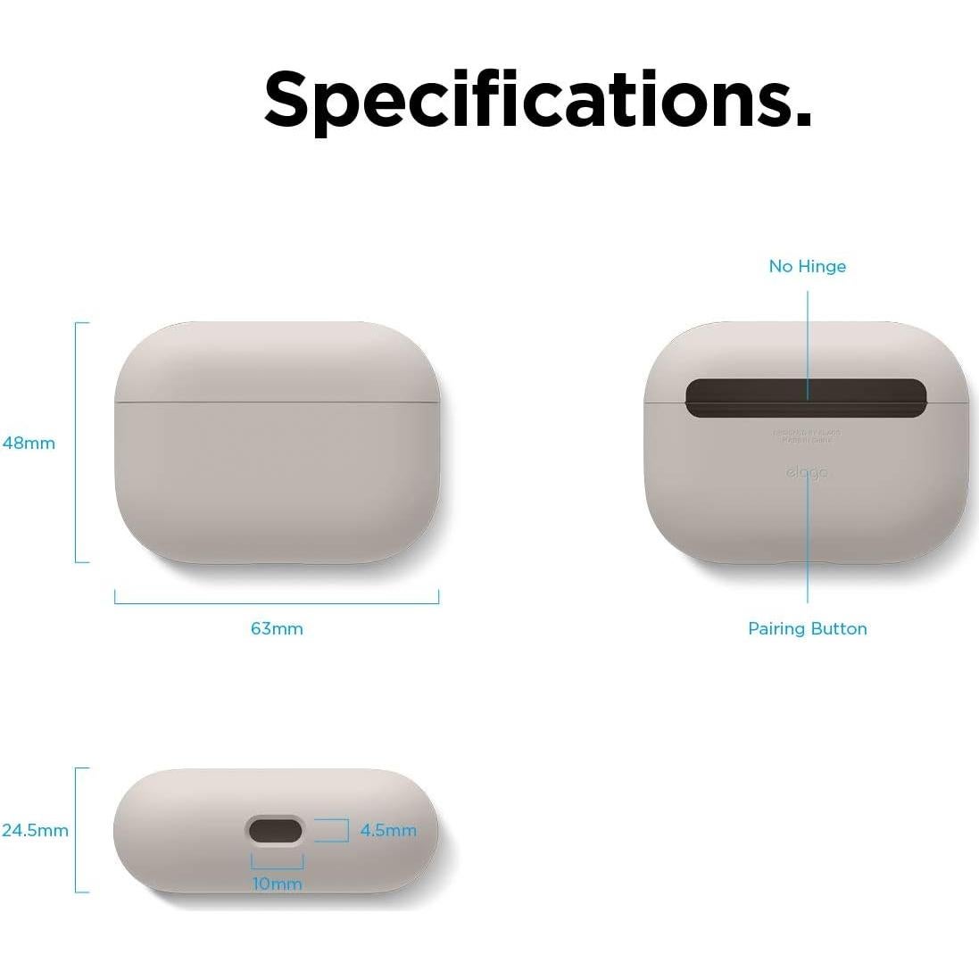 Funda de Silicona Líquida elago para AirPods Pro - Protección Triple