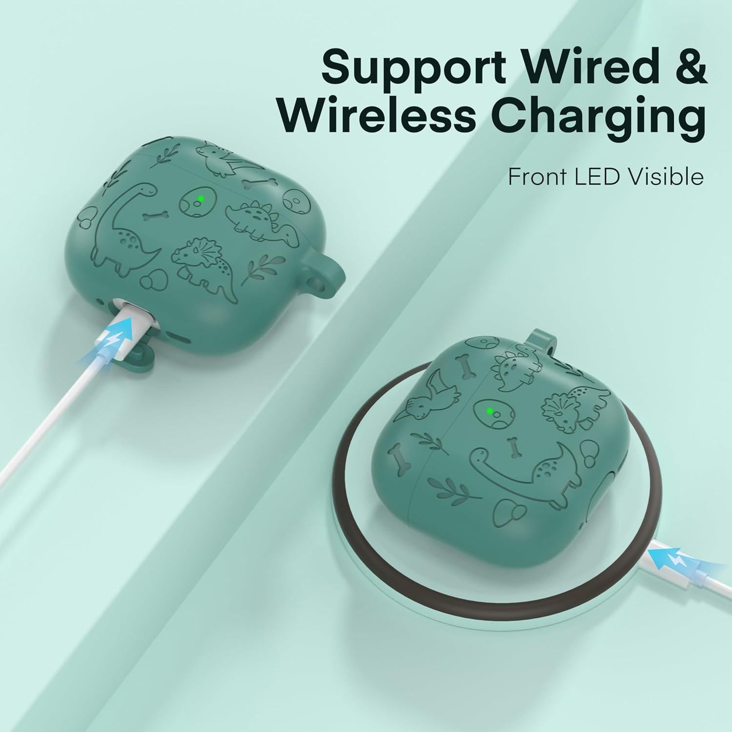 Funda Protectora Silicona Maxjoy para AirPods 4 - Dinosaurio