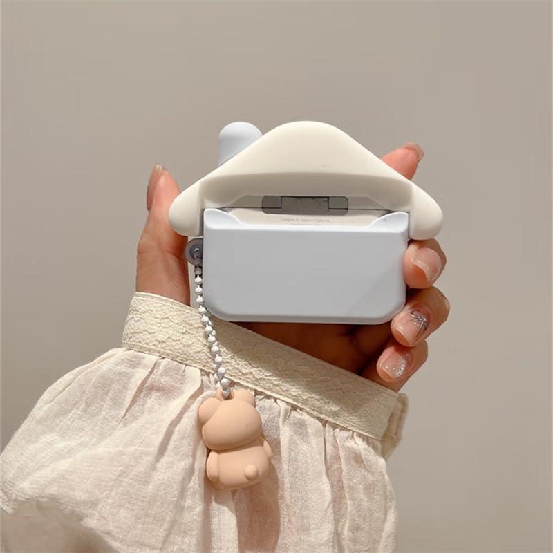 Funda de Silicona para AirPods 1 y 2 Casa de Nieve con Llavero