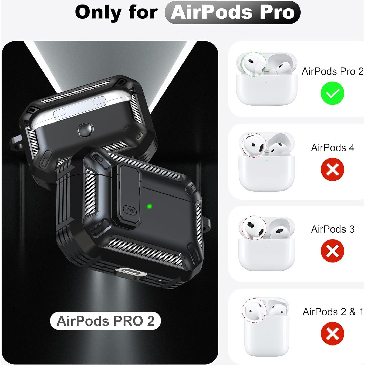 Funda Protectora RFUNGUANGO para AirPods Pro 2da Gen con Kit de Limpieza