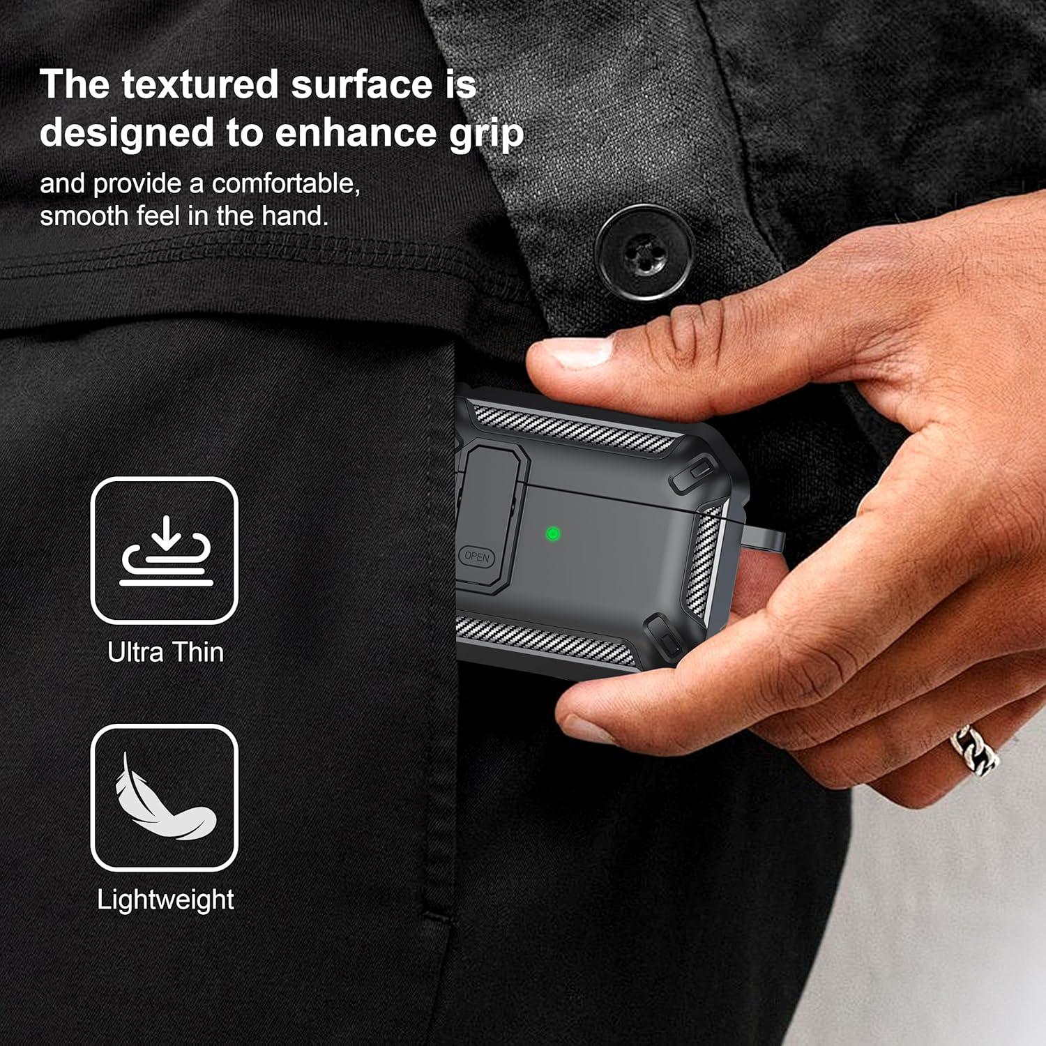 Funda Protectora RFUNGUANGO para AirPods Pro 2da Gen con Kit de Limpieza