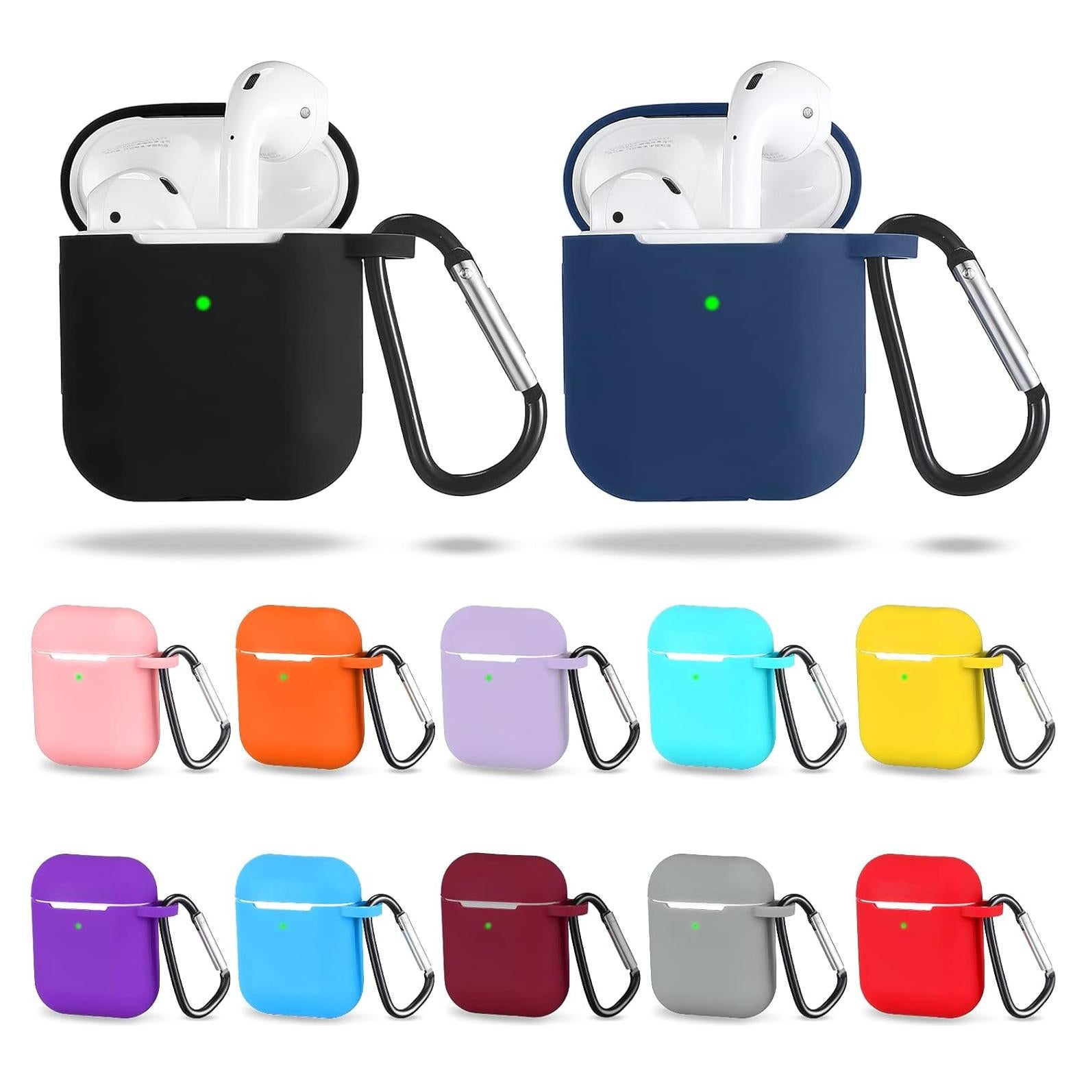12 Fundas Protectores Silicona Weewooday para AirPods 1 y 2