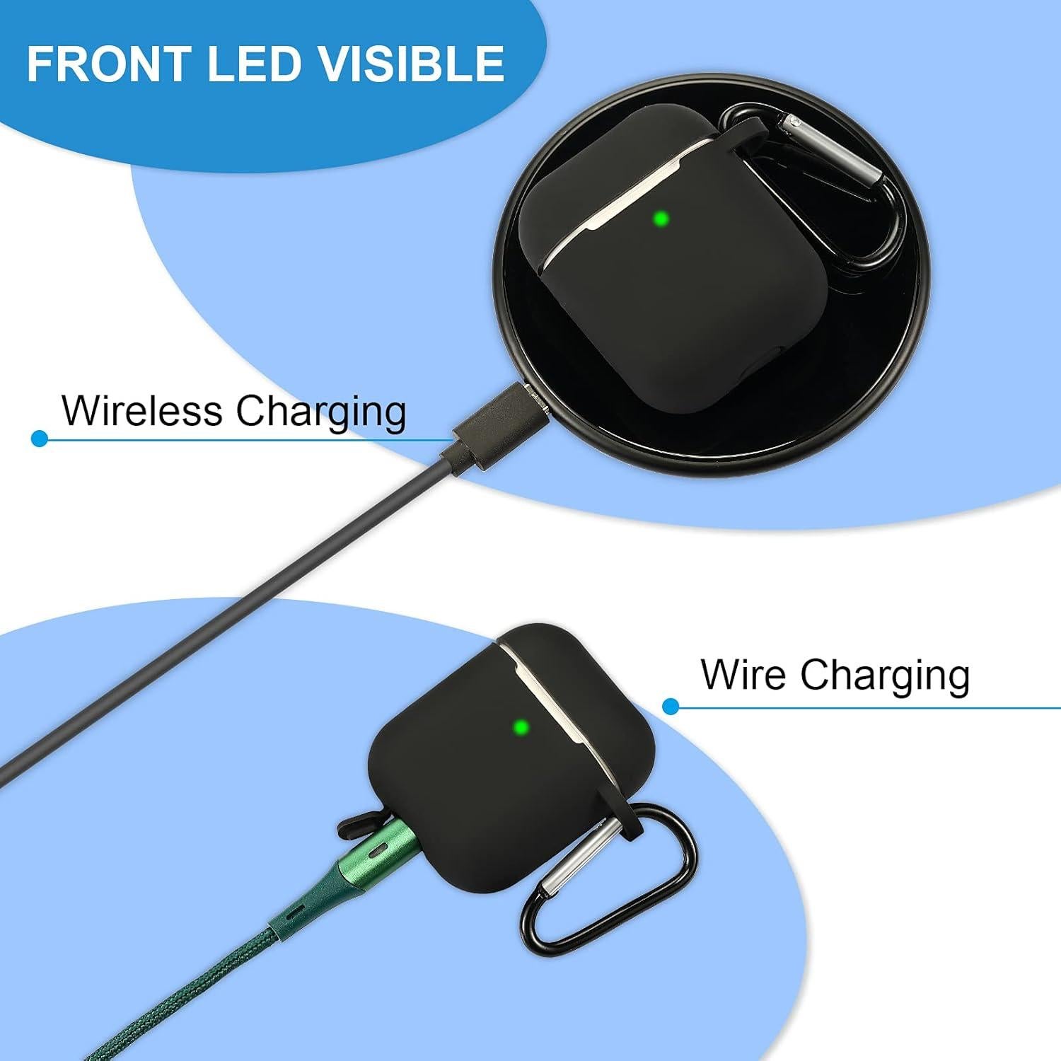 12 Fundas Protectores Silicona Weewooday para AirPods 1 y 2