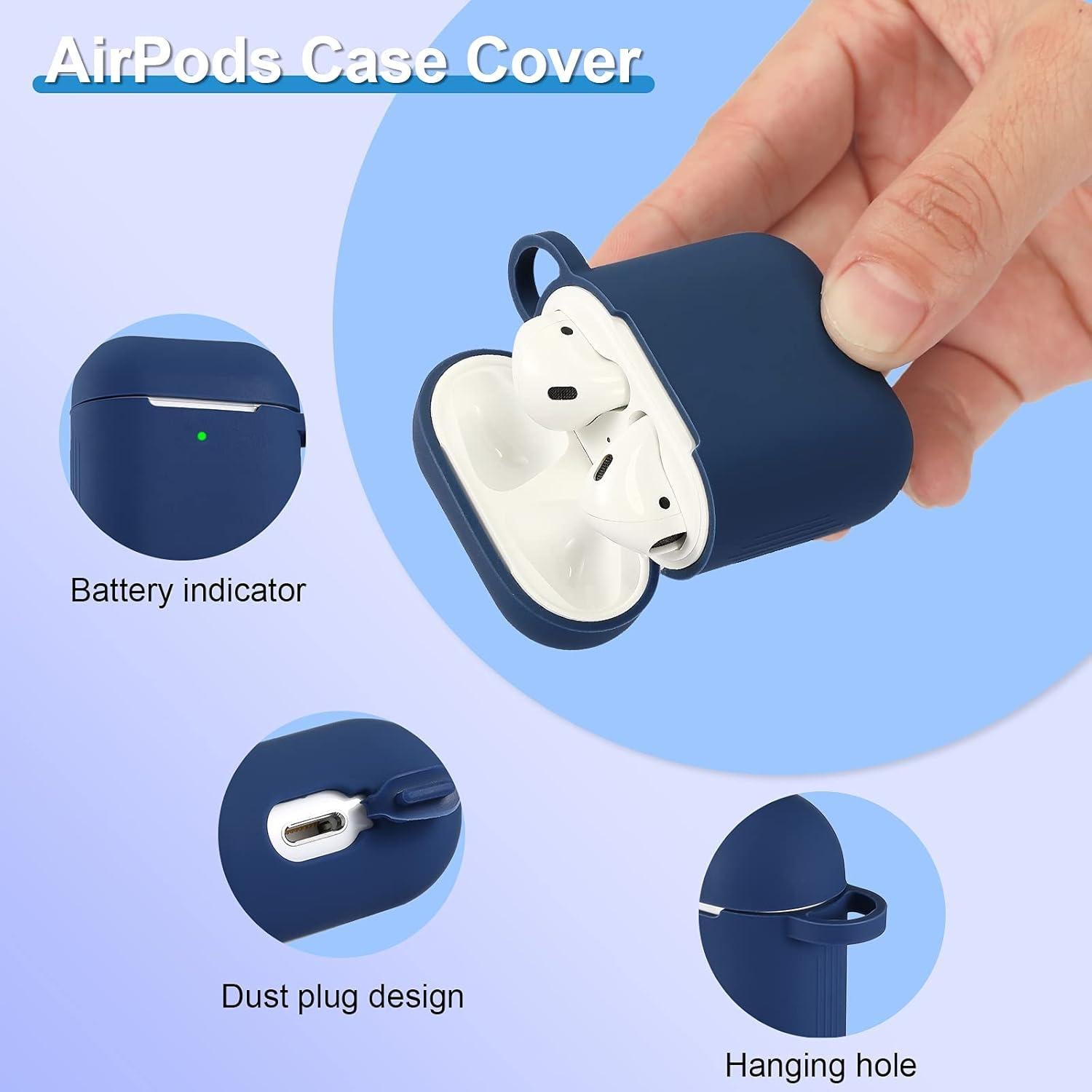 12 Fundas Protectores Silicona Weewooday para AirPods 1 y 2