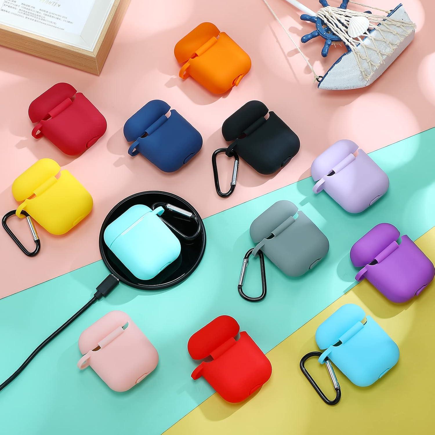 12 Fundas Protectores Silicona Weewooday para AirPods 1 y 2