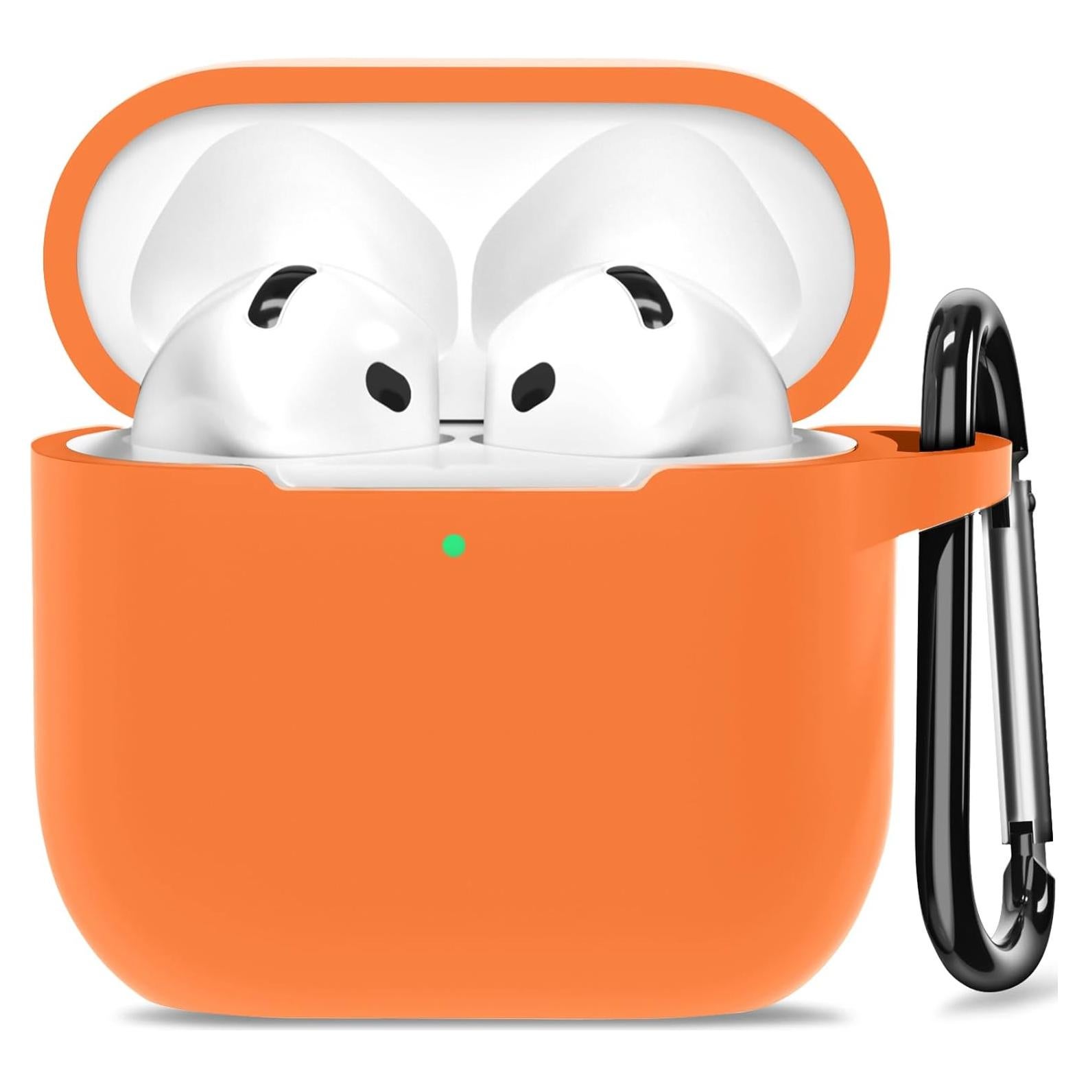 Funda de Silicona SATLITOG para AirPods 4 - Naranja Brillante