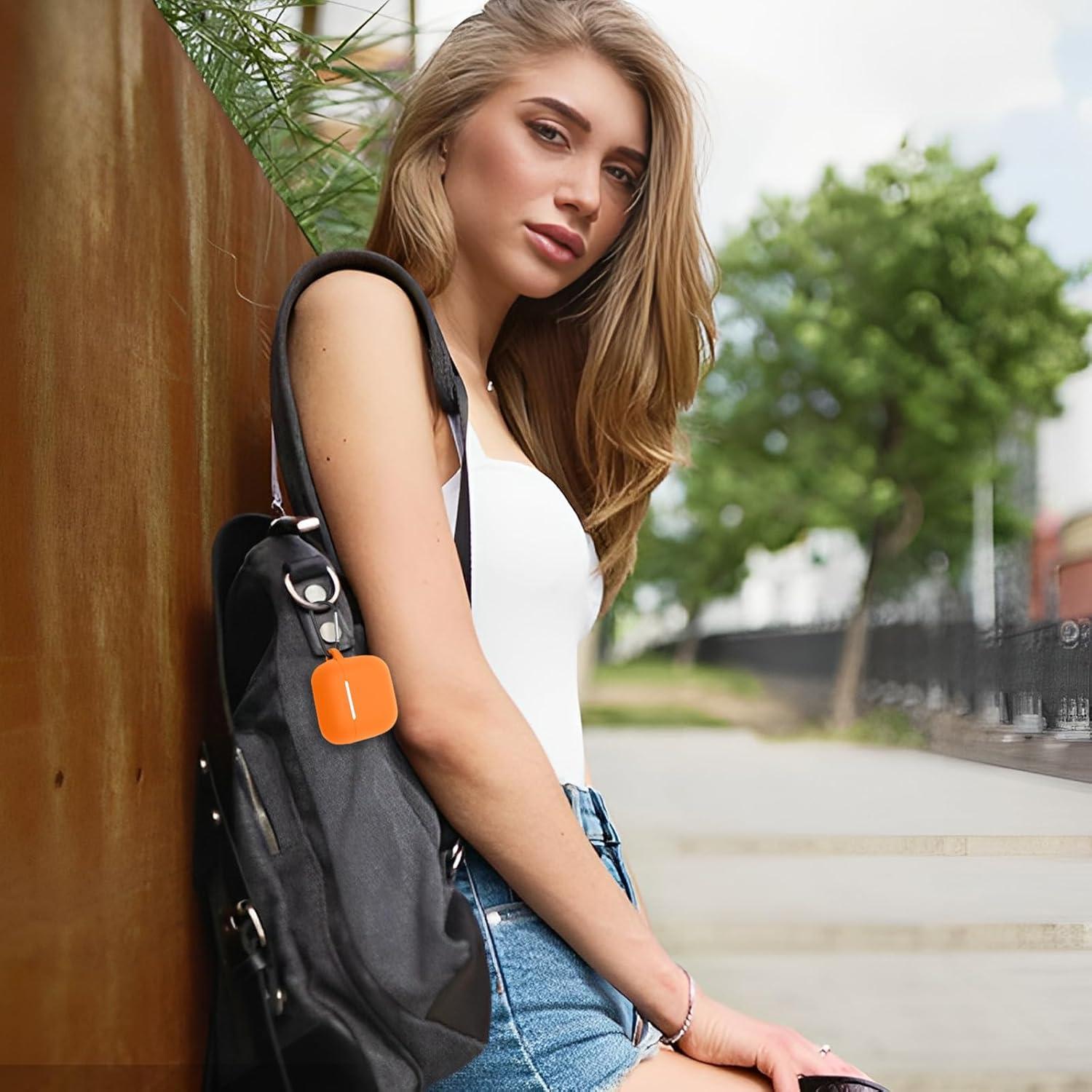 Funda de Silicona SATLITOG para AirPods 4 - Naranja Brillante