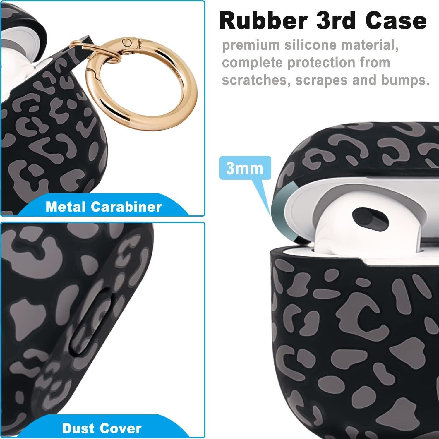 Funda de Silicona Leopardo Gawnock para AirPods 3 2021