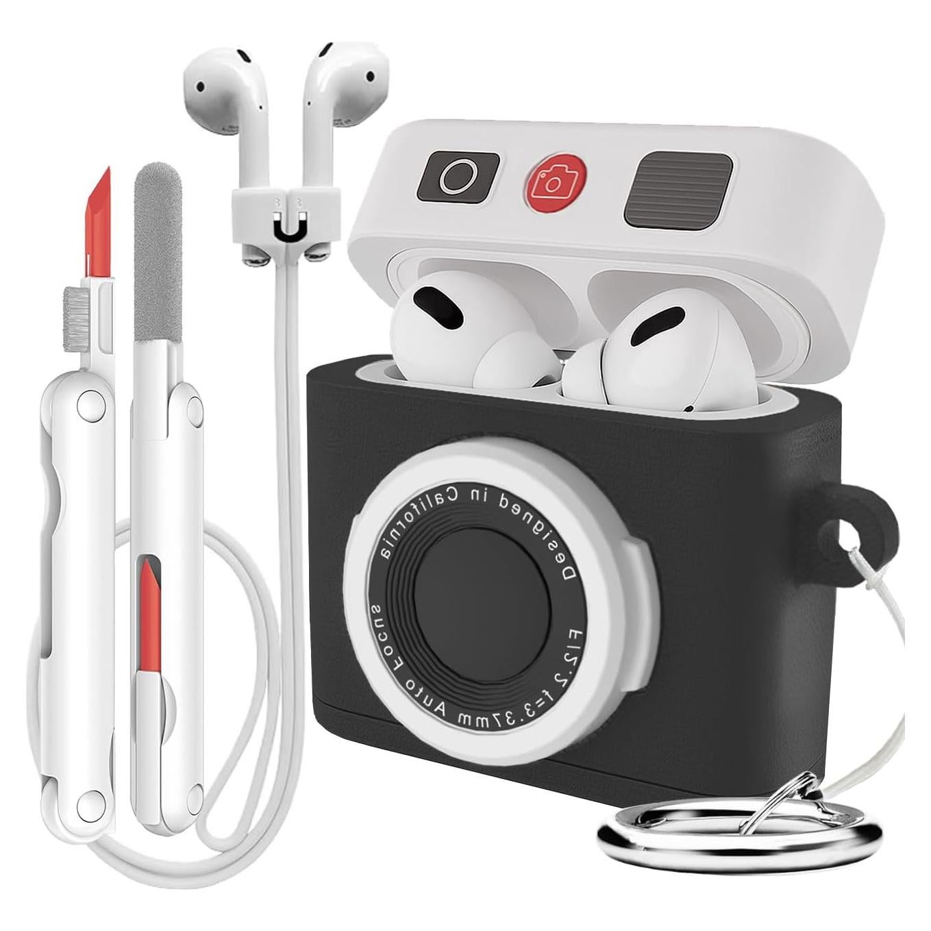 Funda de Silicona para AirPods 4 CMGOE con Correa y Kit de Limpieza