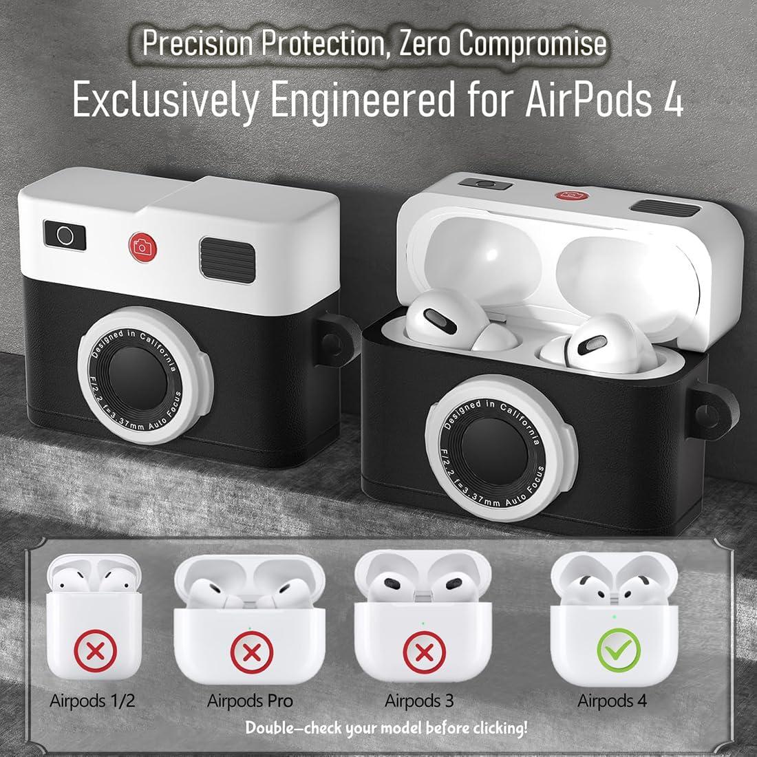 Funda de Silicona para AirPods 4 CMGOE con Correa y Kit de Limpieza