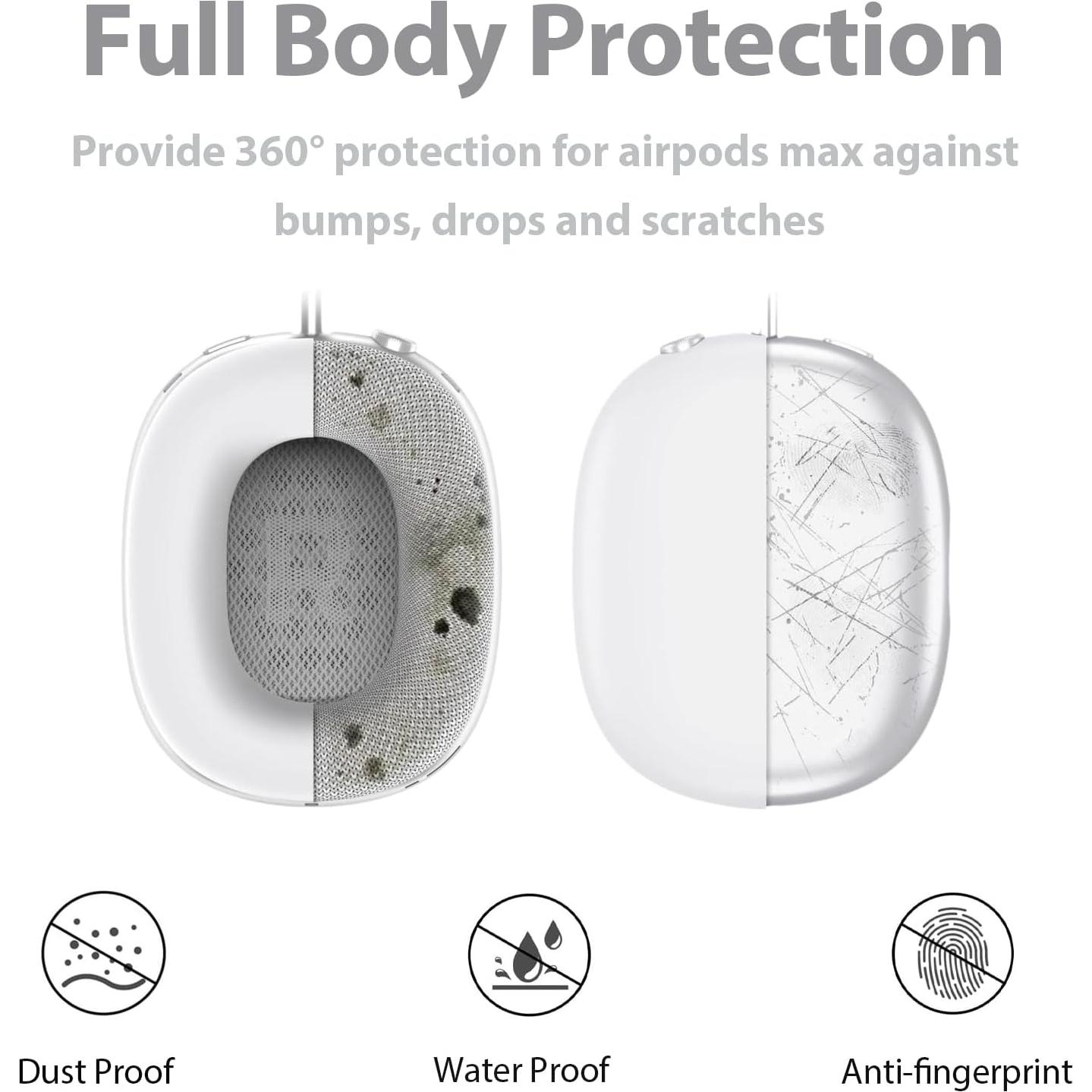 Funda de Silicona TUNYINSH 3 en 1 para AirPods Max - Blanco