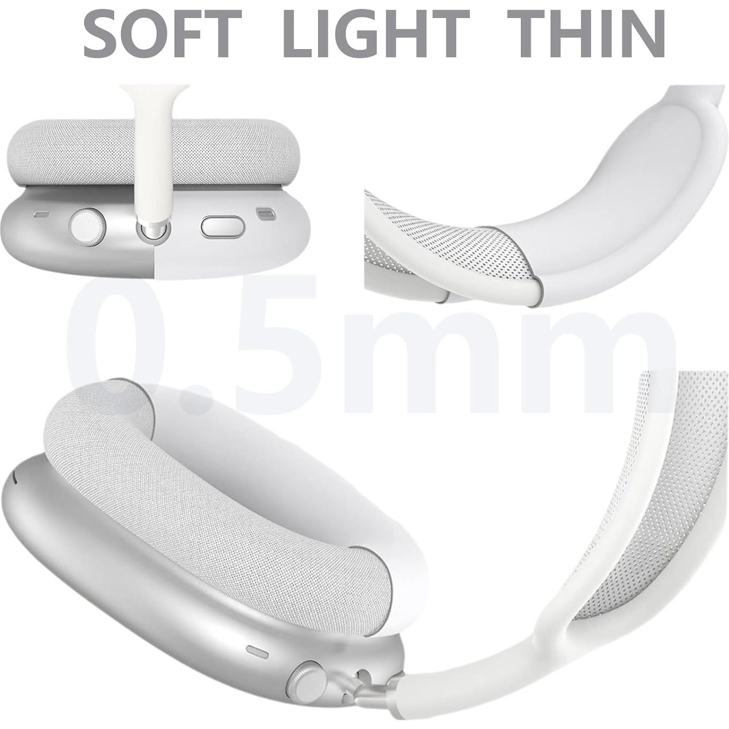 Funda de Silicona TUNYINSH 3 en 1 para AirPods Max - Blanco