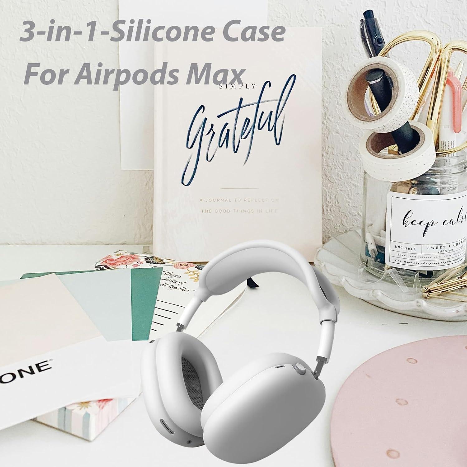 Funda de Silicona TUNYINSH 3 en 1 para AirPods Max - Blanco