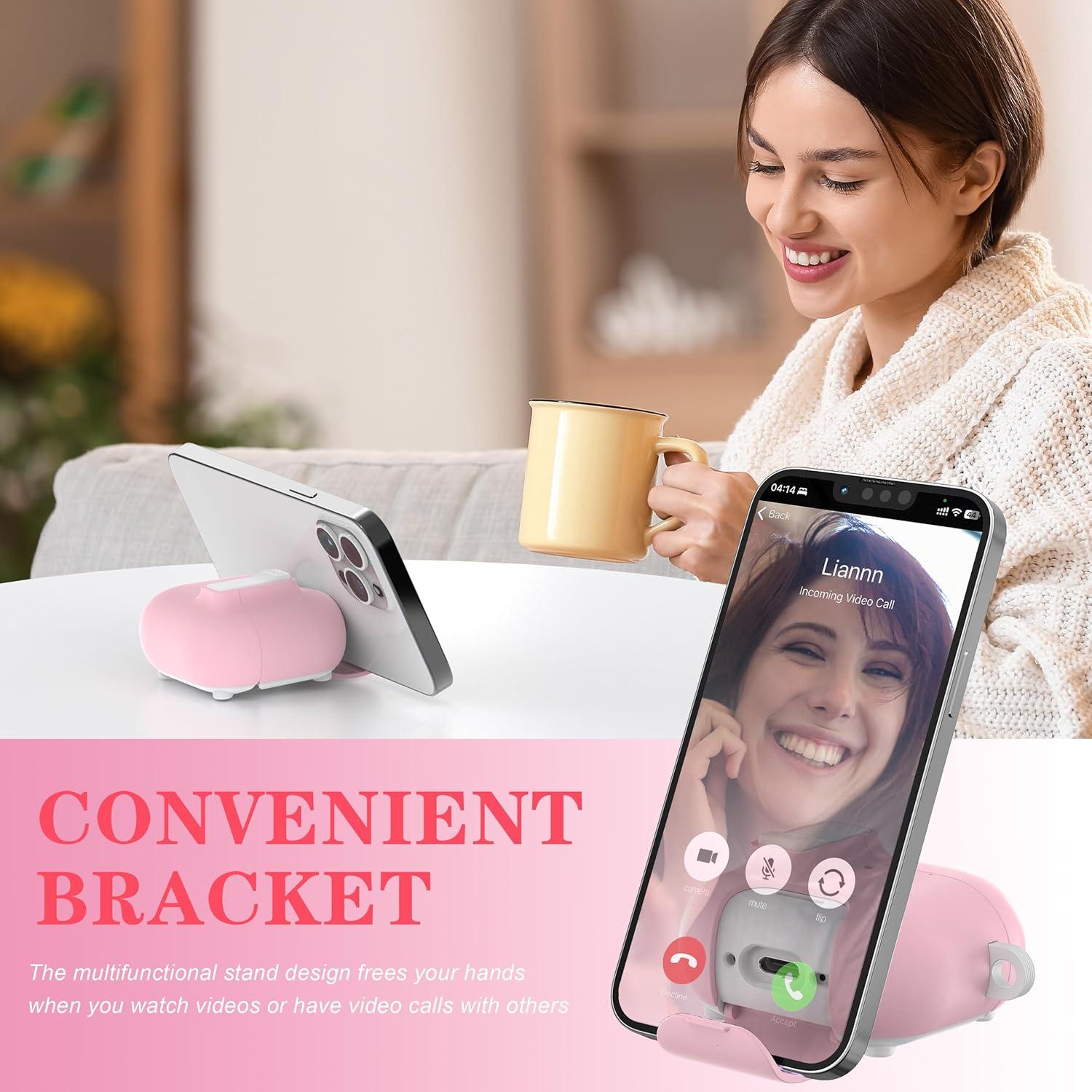 Funda Rosa para AirPods 4 con Llavero y Kit de Limpieza