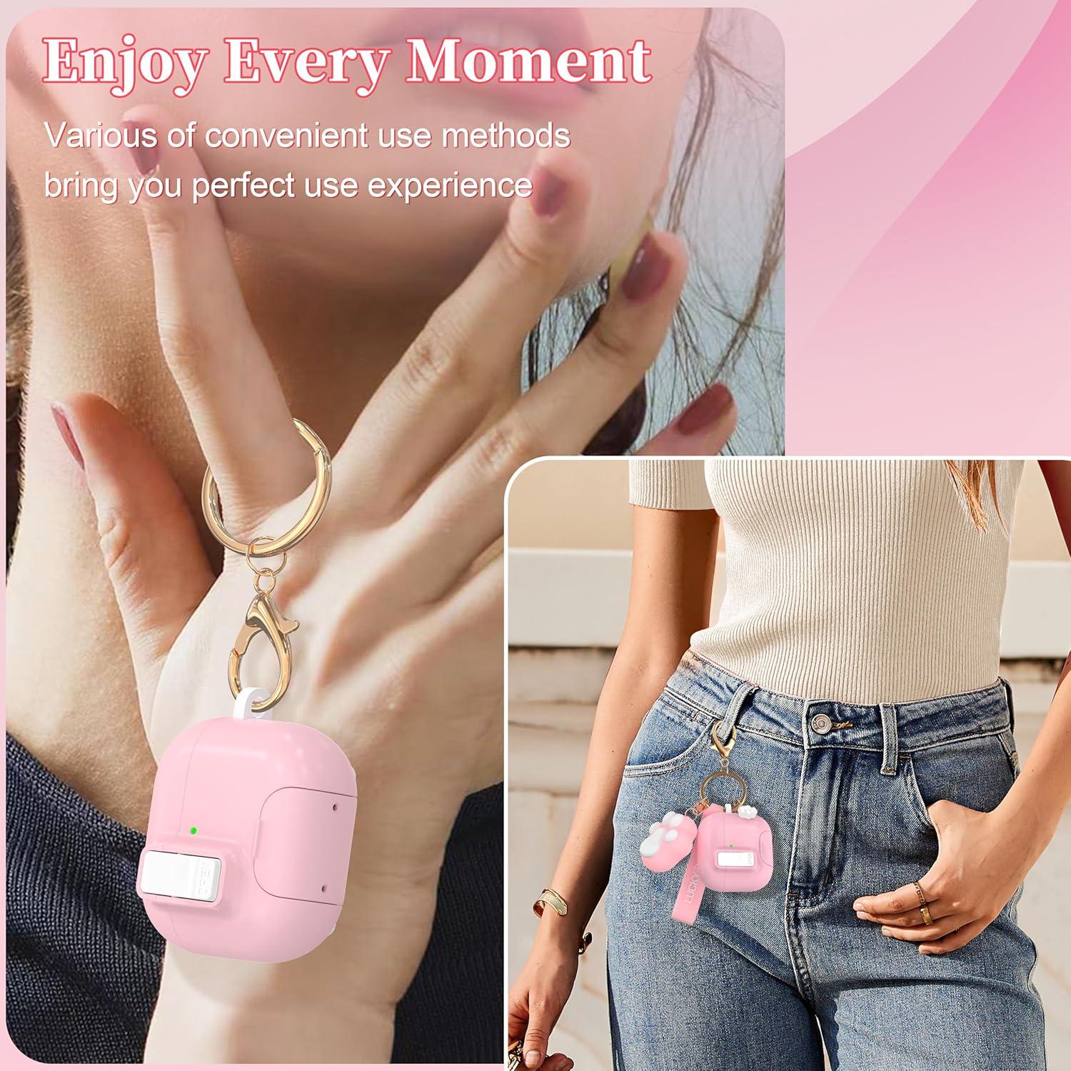 Funda Rosa para AirPods 4 con Llavero y Kit de Limpieza