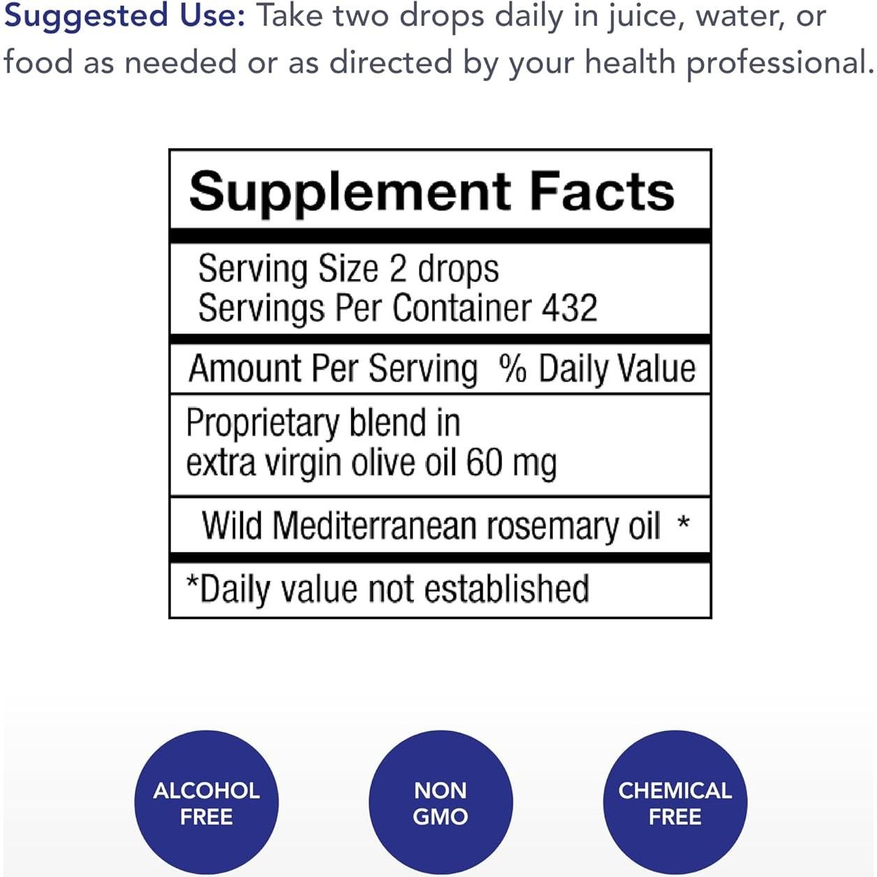 Aceite de Romero Silvestre Comestible Fuerza del Médico 29.57 ml