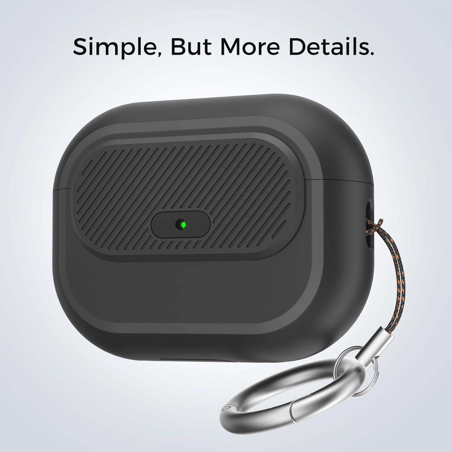 Funda de Silicona TRONWIN para AirPods Pro 2/1 - Negro con Bloqueo